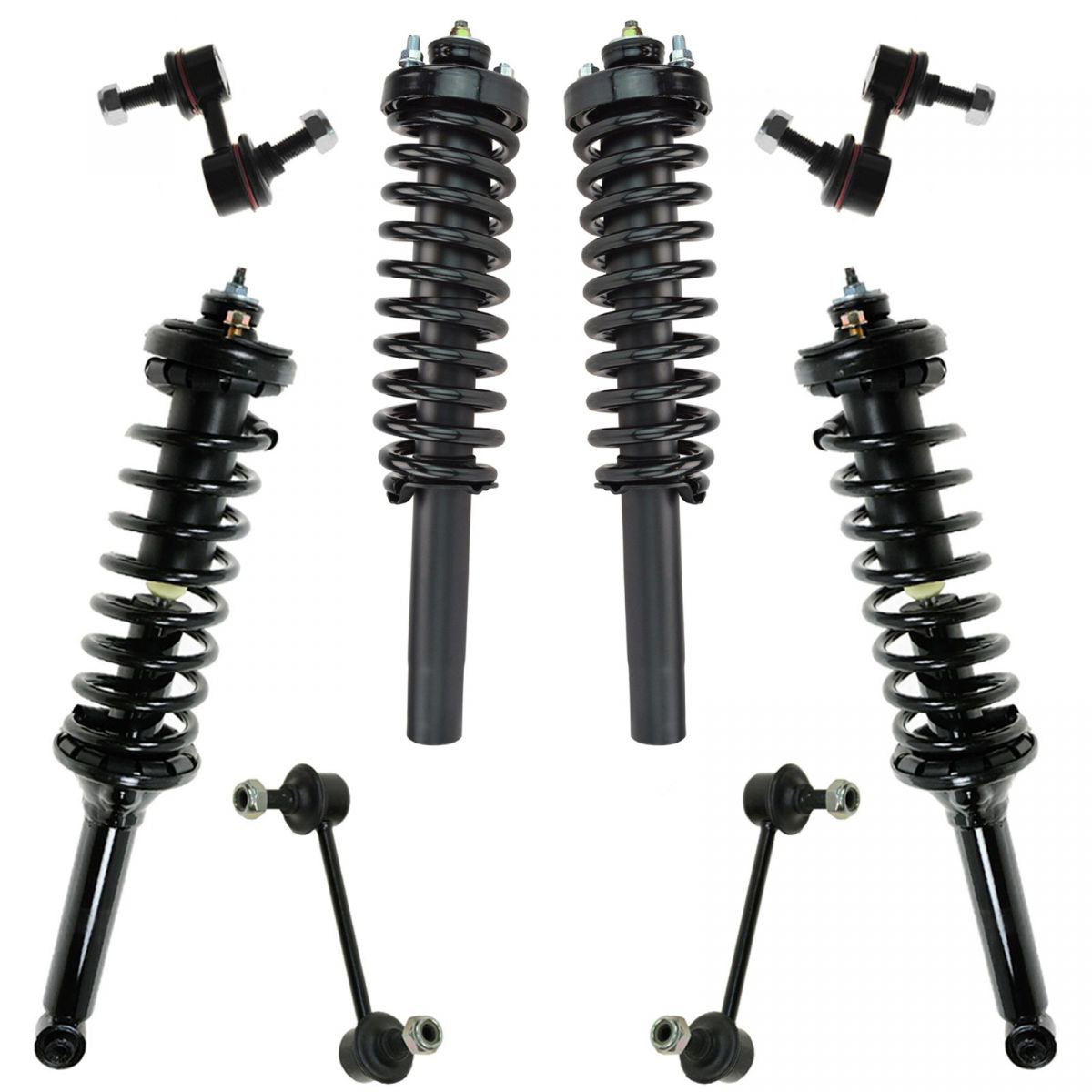 Front & Rear Strut & Spring Assemblies Sway Bar Links Set of 8 for ...