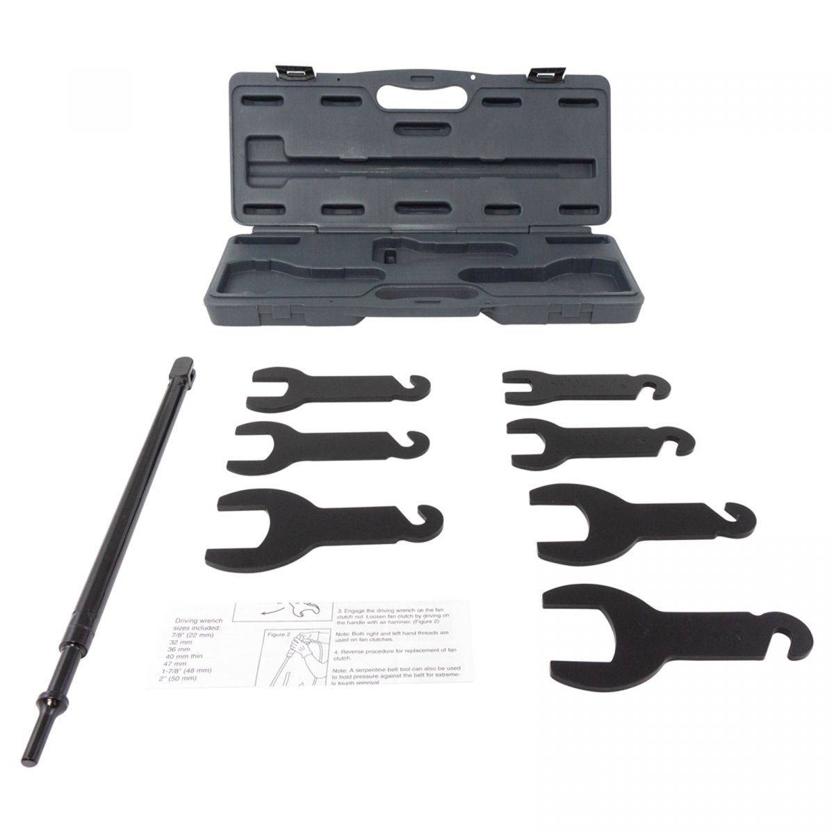 Lisle 43300 Pneumatic Fan Clutch Wrench Set 8 Piece Kit eBay