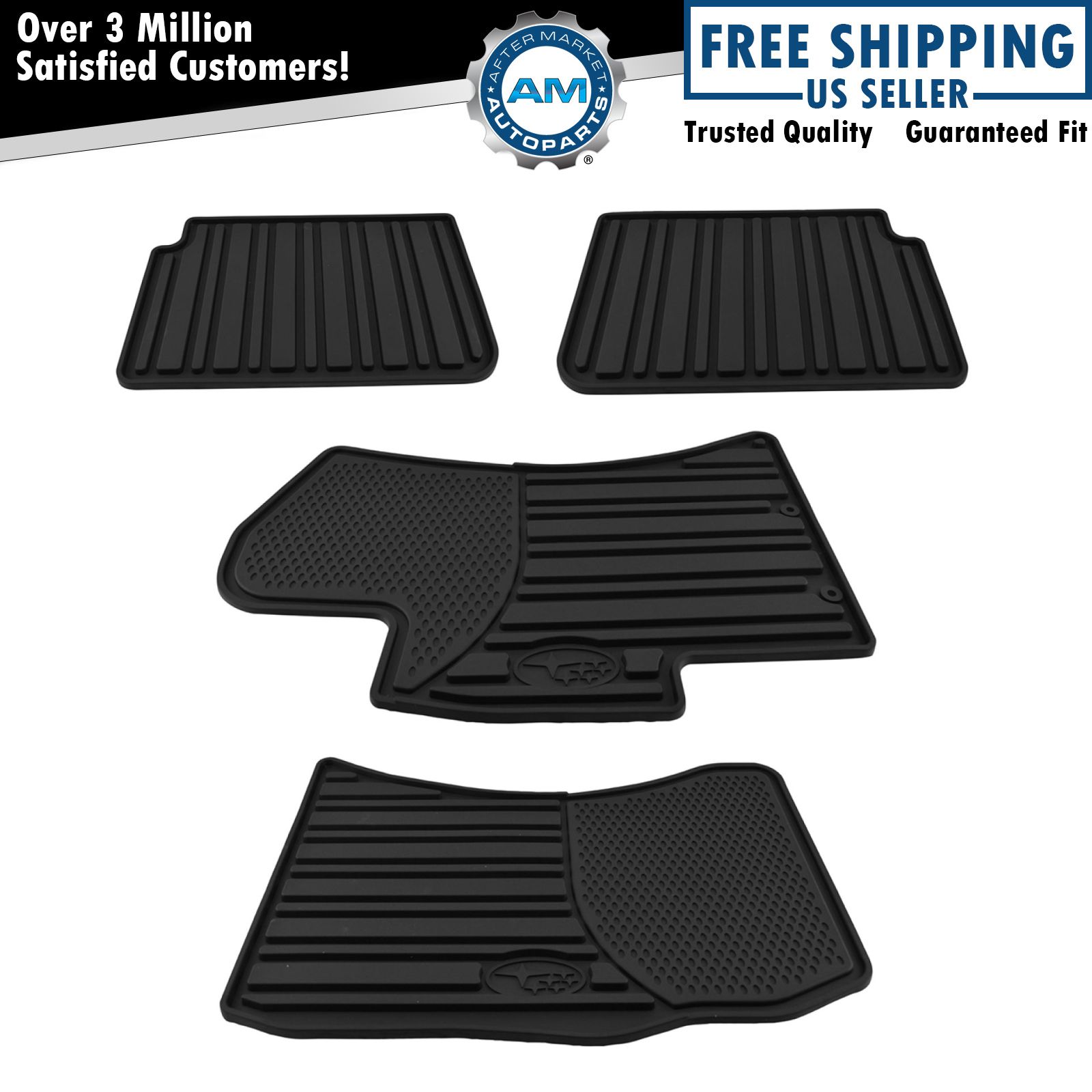 OEM All Weather Molded Black Rubber Floor Mat Kit Set of 4 for Impreza WRX STI