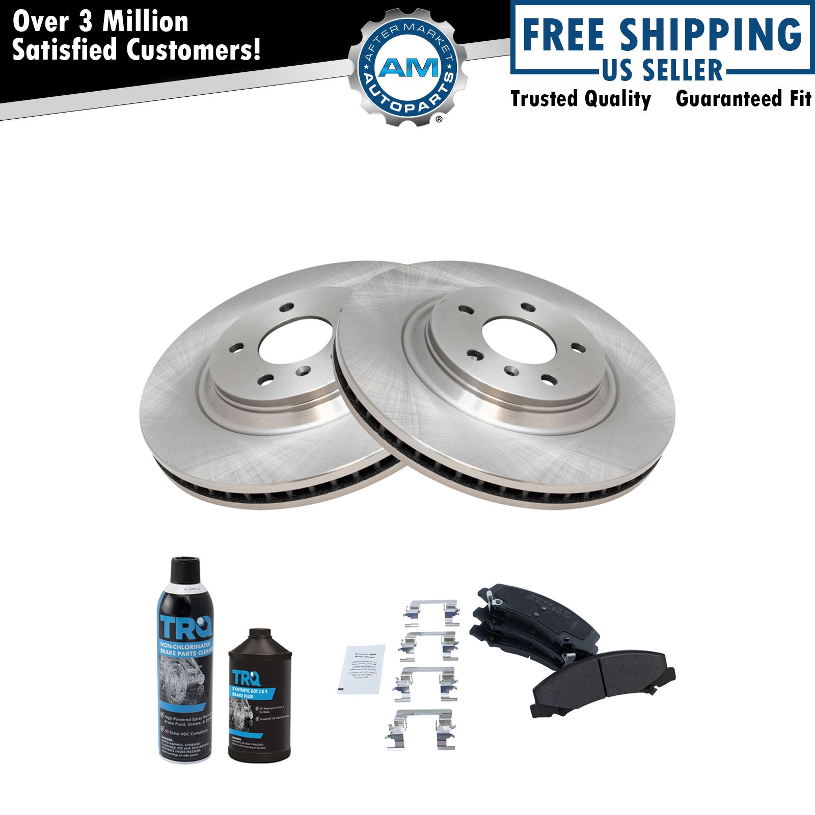 Front Ceramic Brake Pad & Rotor Kit w/Fluids for DTS Lucerne LaCrosse Allure