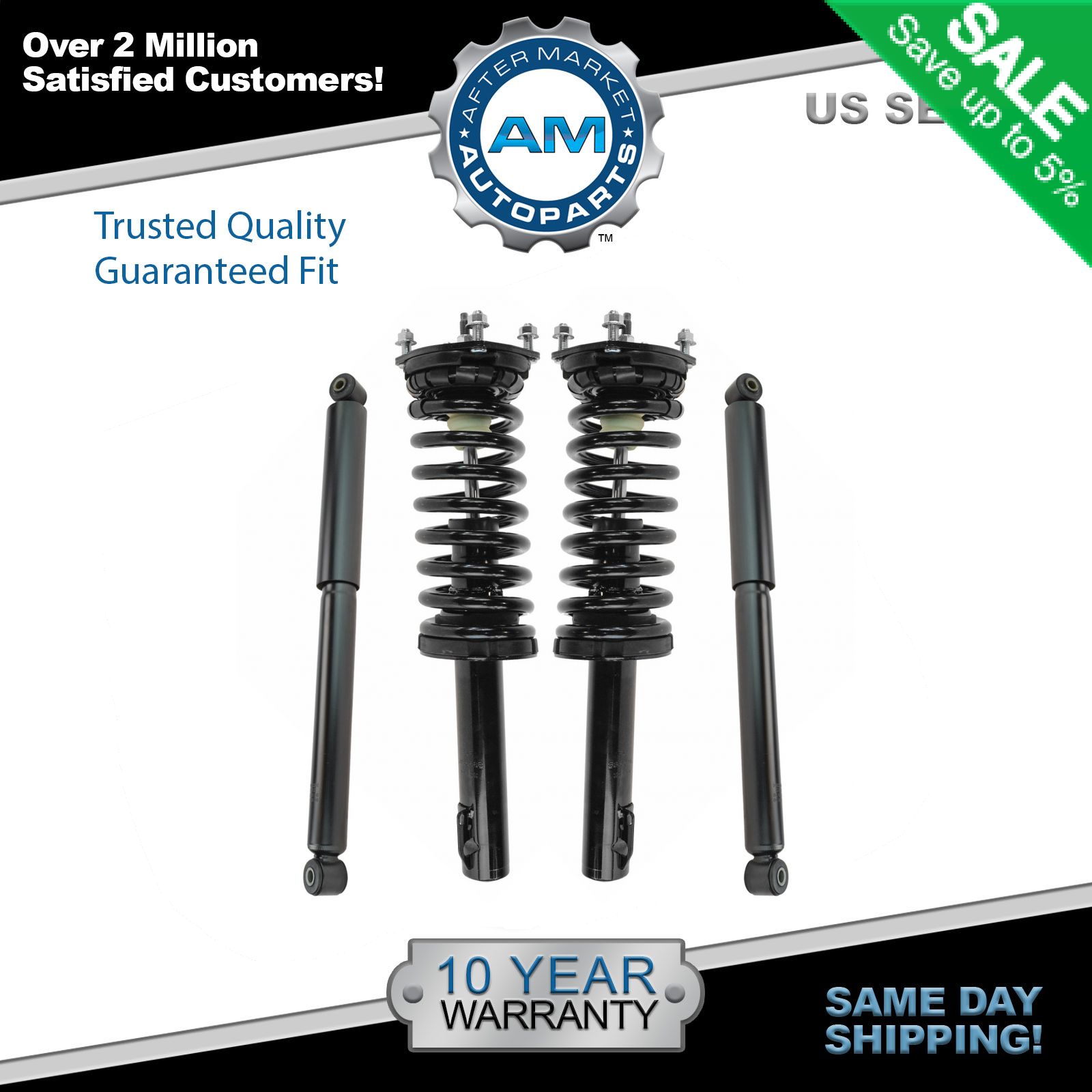 Shock Strut Assembly Front Rear Kit Set of 4 for Jeep Grand Cherokee