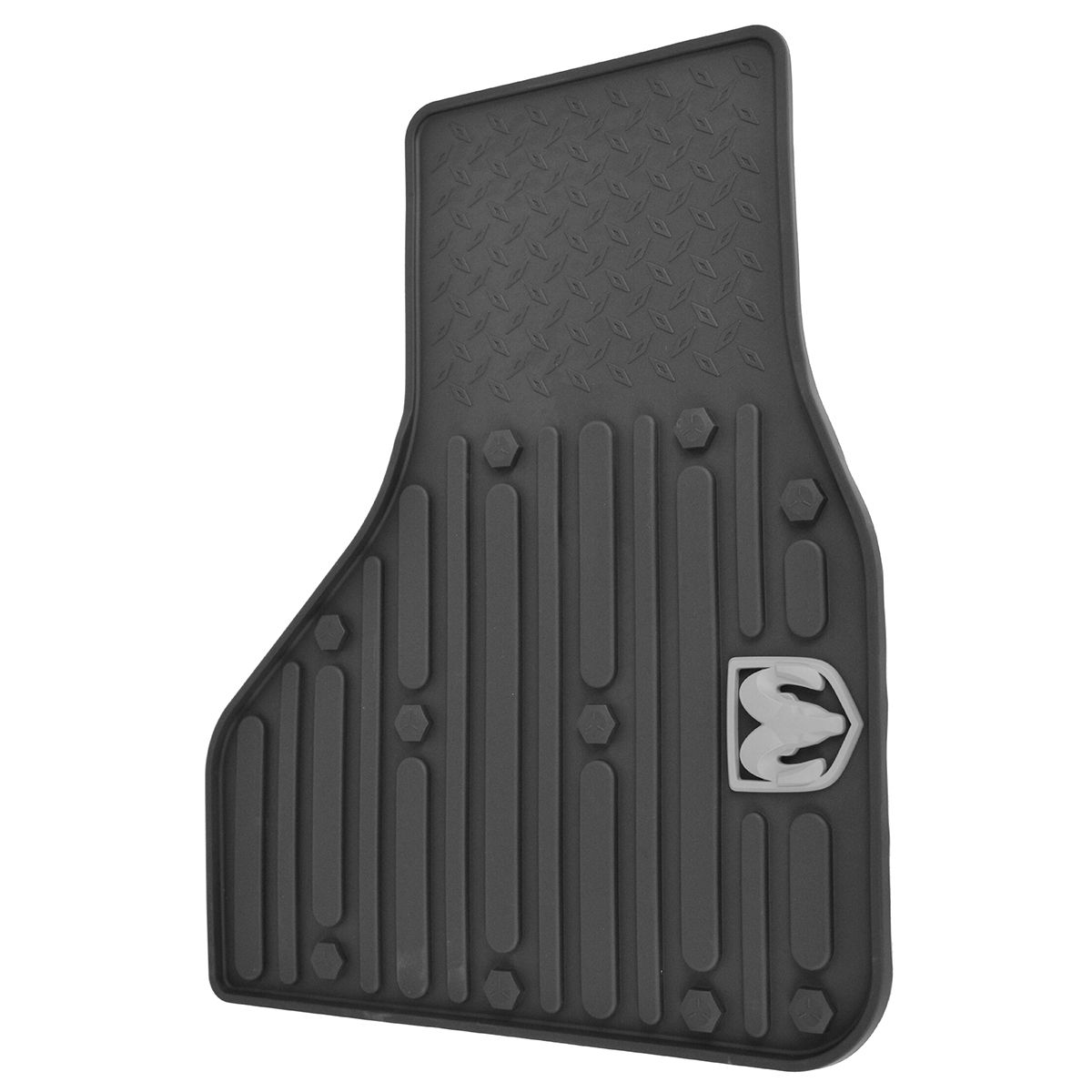 OEM Mopar Front Floor Mat Rubber All Weather Gray Set Pair for Ram Quad