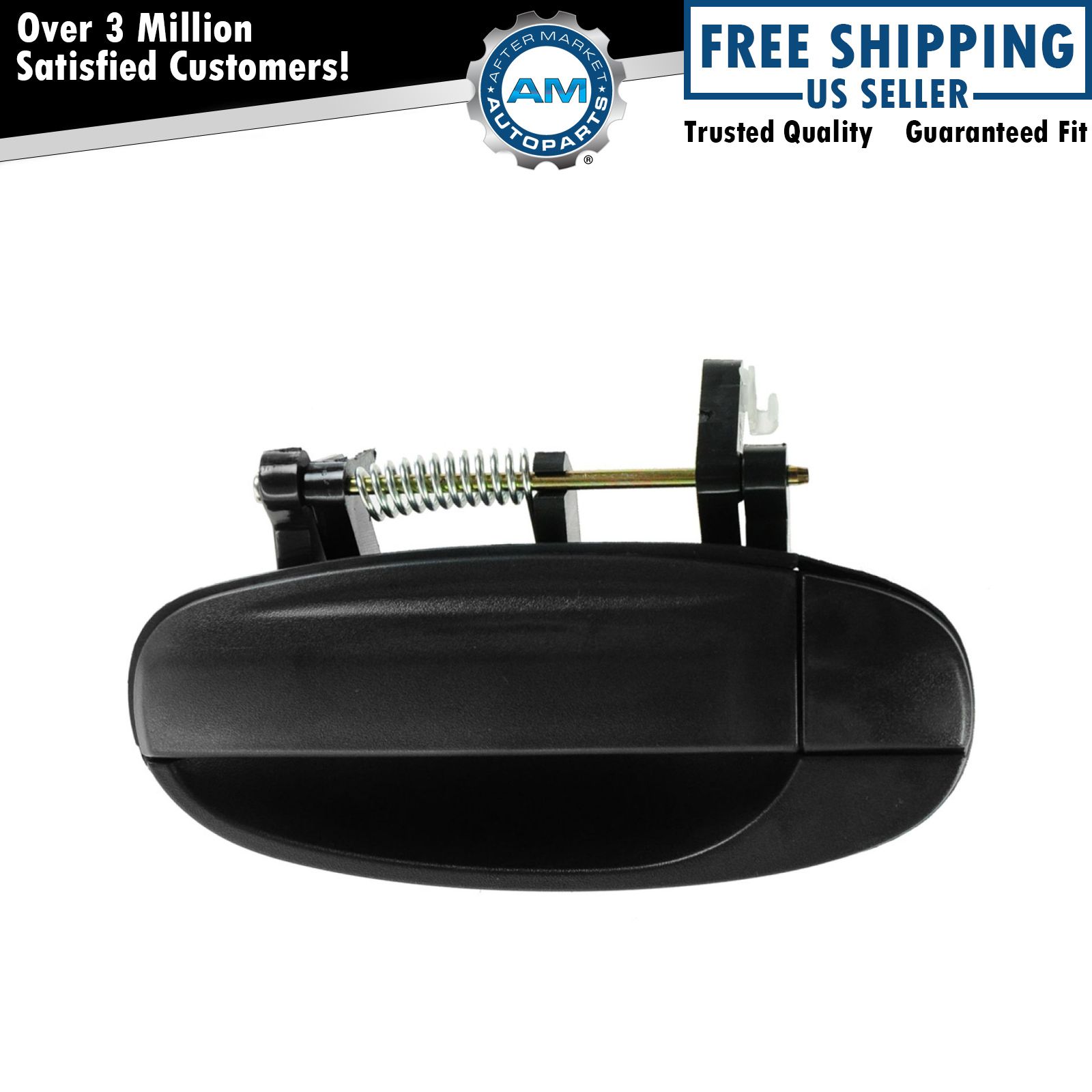Exterior Door Handle Textured Black Rear LR Driver Side