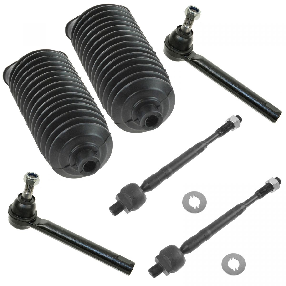 Inner and Outer Tie Rod End Rack /& Pinion Bellow Boots PartsW 6 Pc Steering Kit for Dodge Ram 1500 and Ram 1500