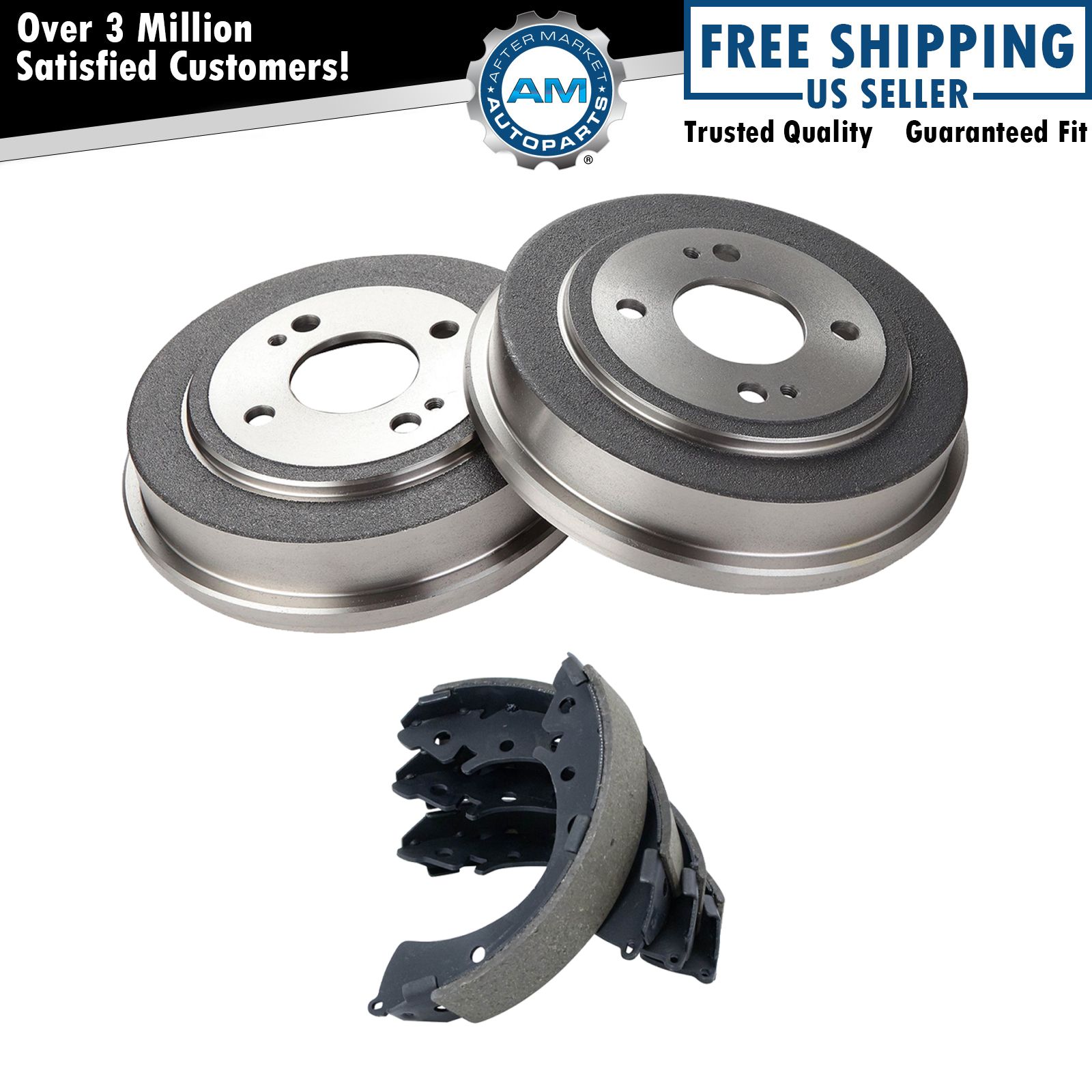 Rear Brake Shoes & 2 Drums Left LH & Right RH Kit for Honda Accord Civic Fit