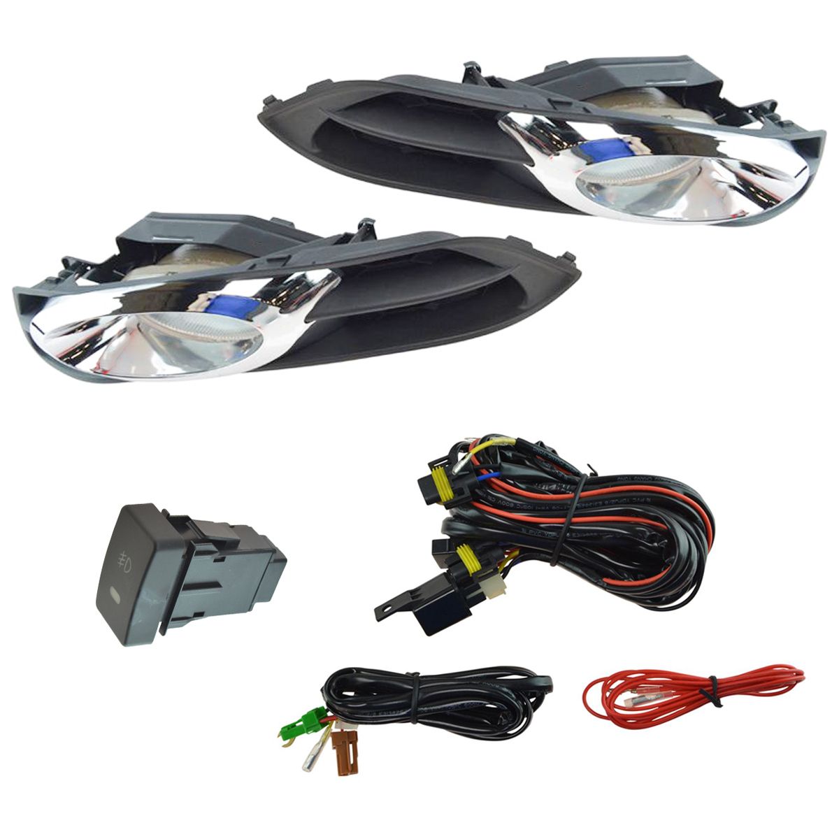 Add On Upgrade Yellow Lens Fog Light Bulb Switch Wiring Kit Set for Honda Civic