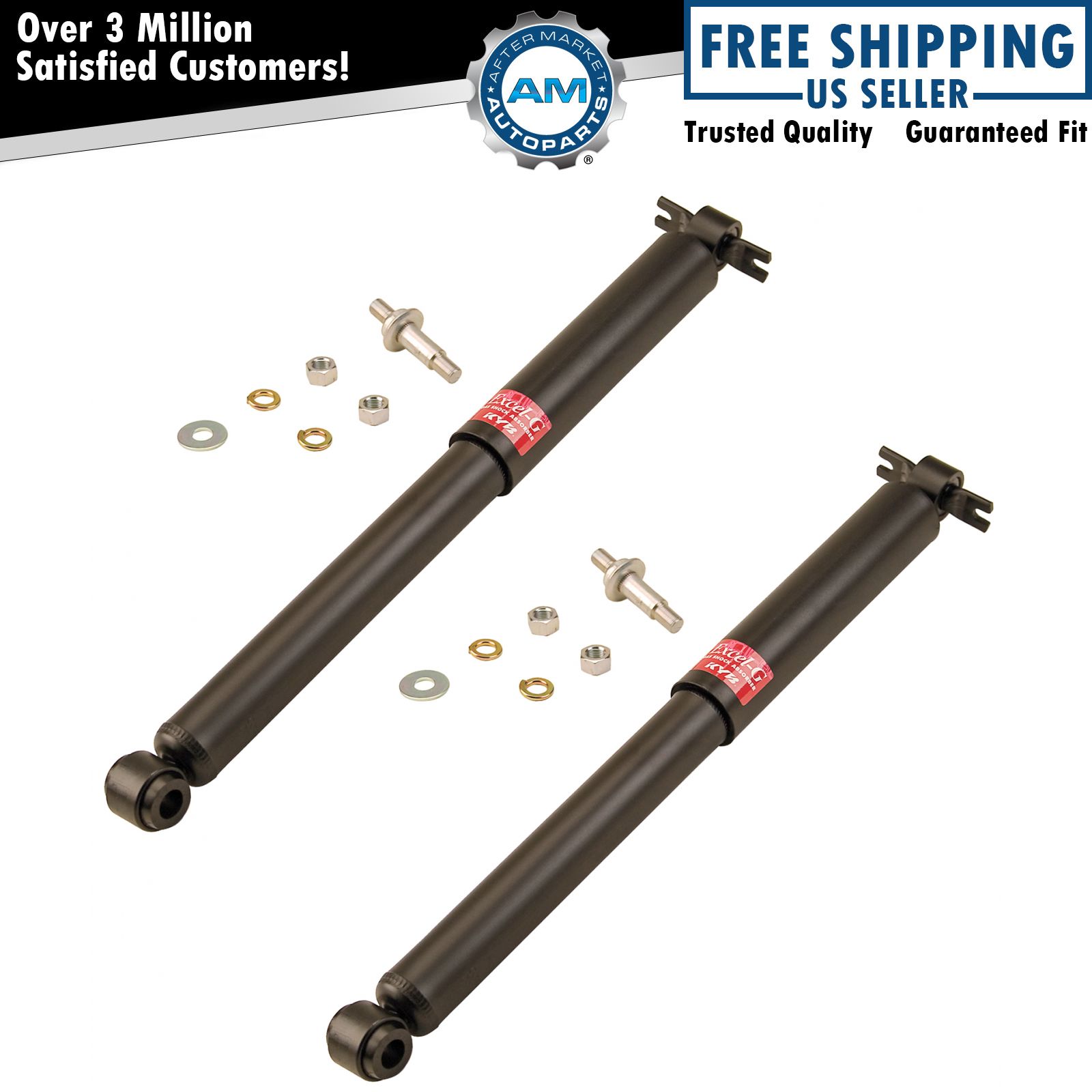 KYB Excel-G Rear Shock Absorber Pair LH & RH Sides for Chevy GMC Pontiac Buick