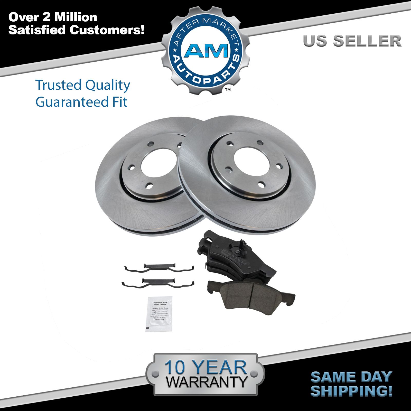 Front Disc Brake Pad /& Rotor Kit Set for Grand Caravan