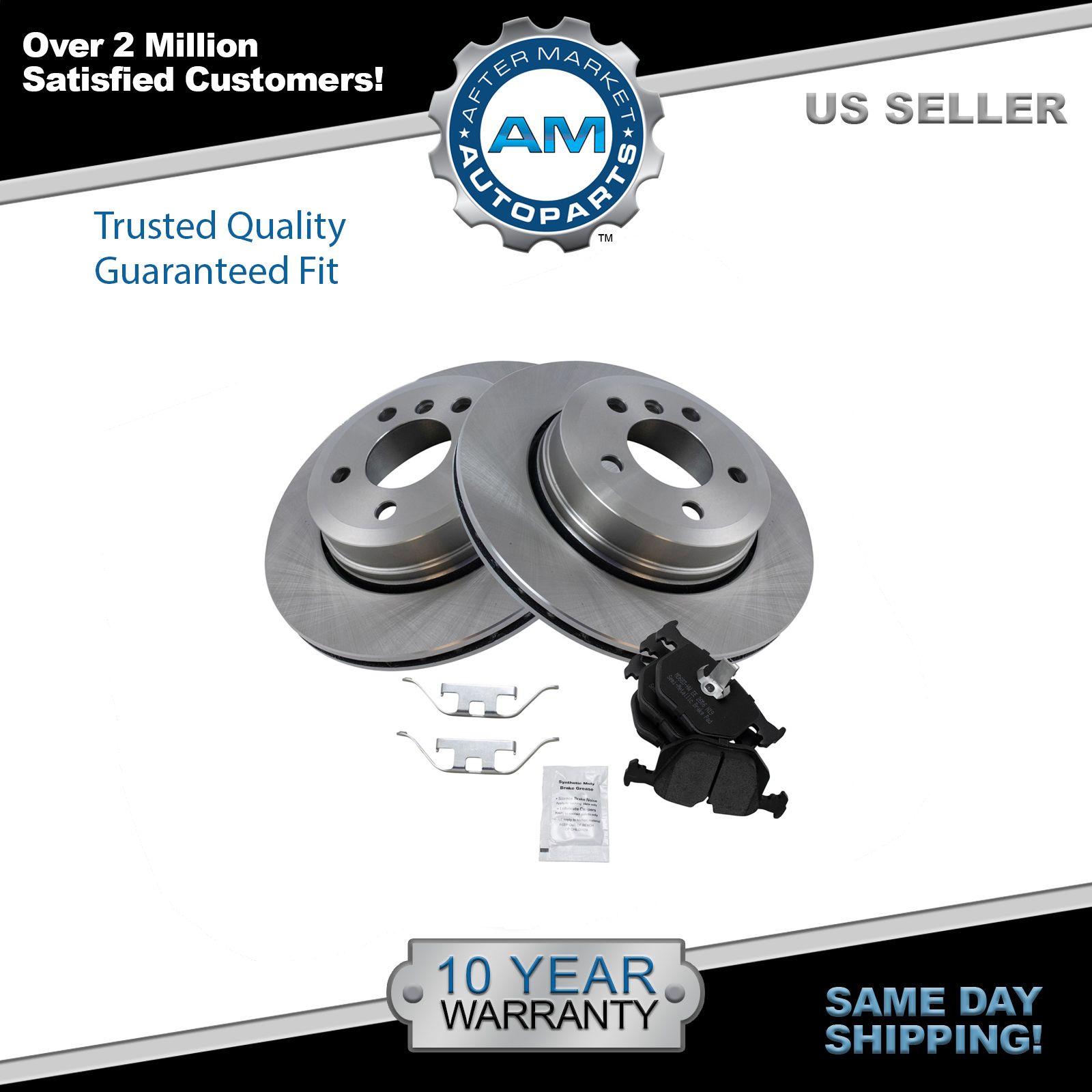 Rotor & Brake Pad Semi Metallic Rear Left Right Kit for 0410 BMW X3 eBay