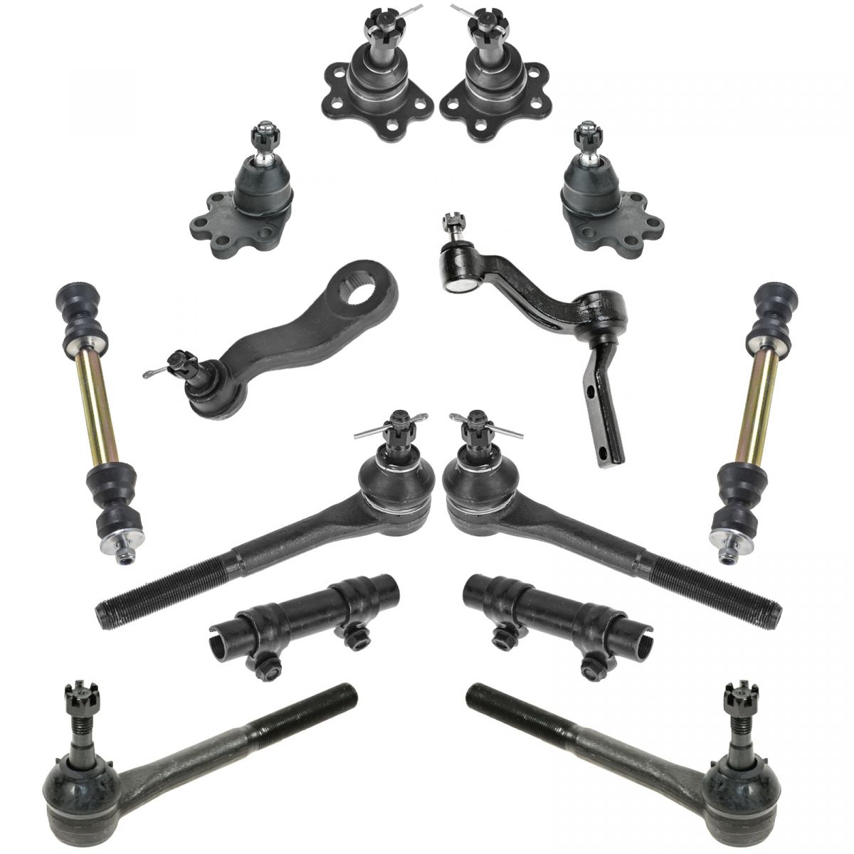 Front Ball Joints Tie Rod Ends Sway Bar Links Pitman Idler Arm 14 Pc