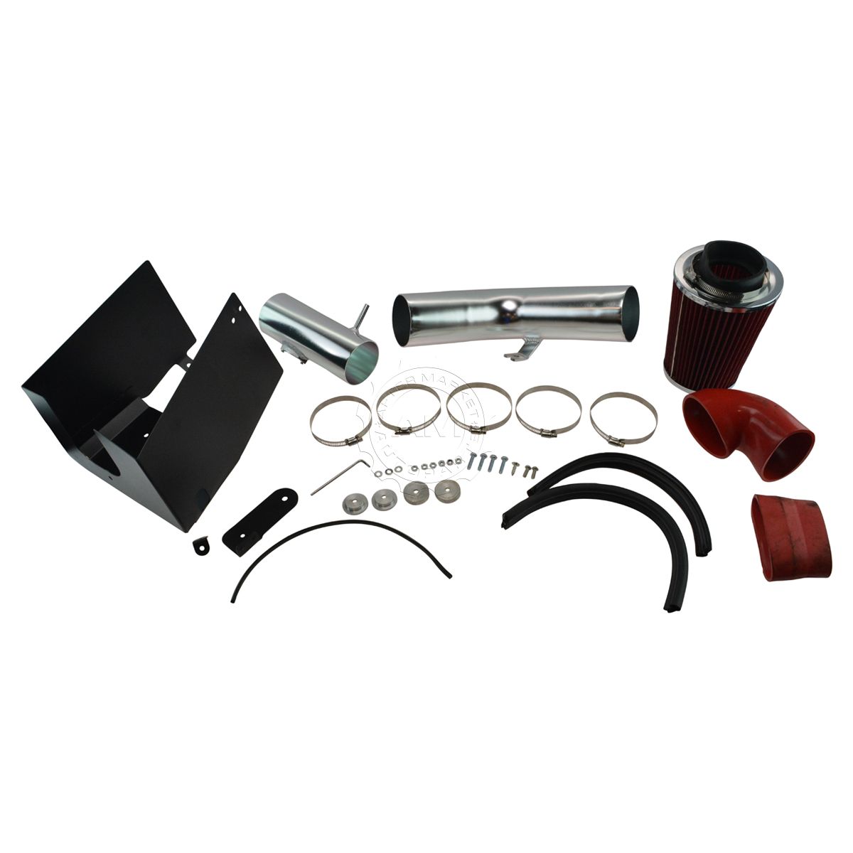 3.5/" BLACK Heat Shield Cold Air Intake Kit Filter For 05-08 F150 5.4L V8