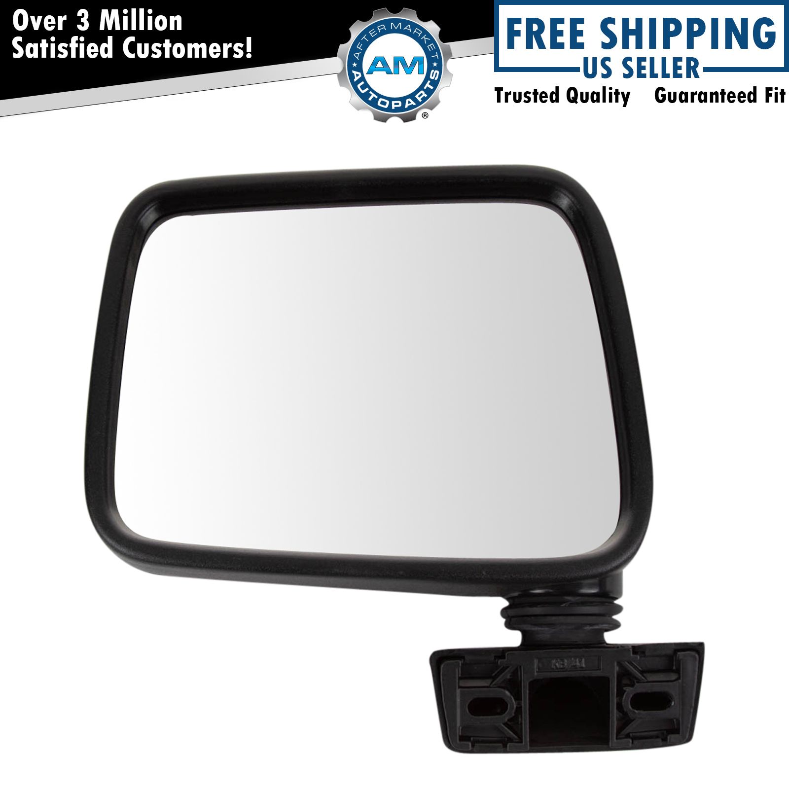 Mirror Manual Black LH Left Driver side for 88-93 Isuzu Pup Pickup Rodeo