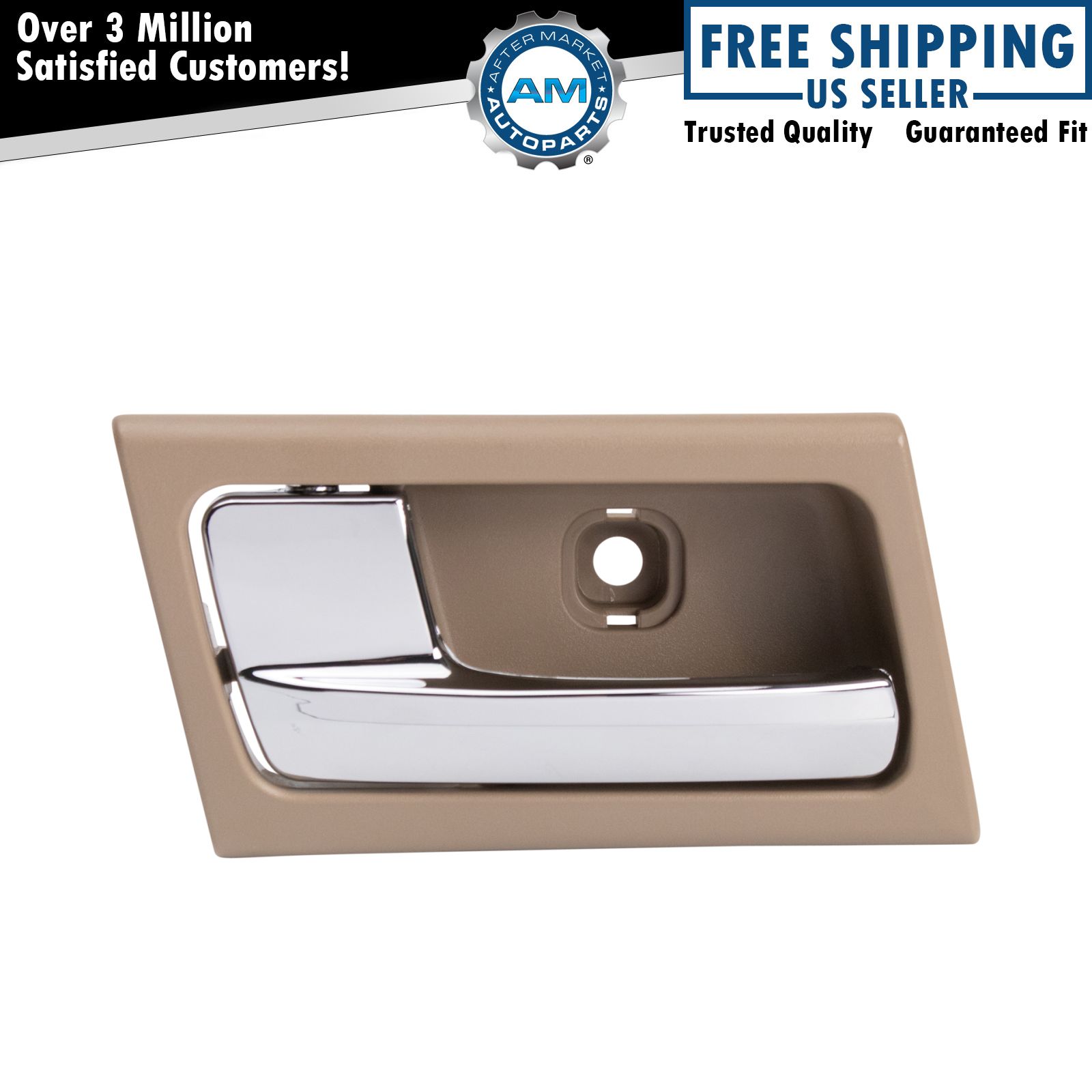 Left Side Inner Door Handle - Parchment & Chrome For Ford Crown Vic / Mercury Grand Marquis-635127