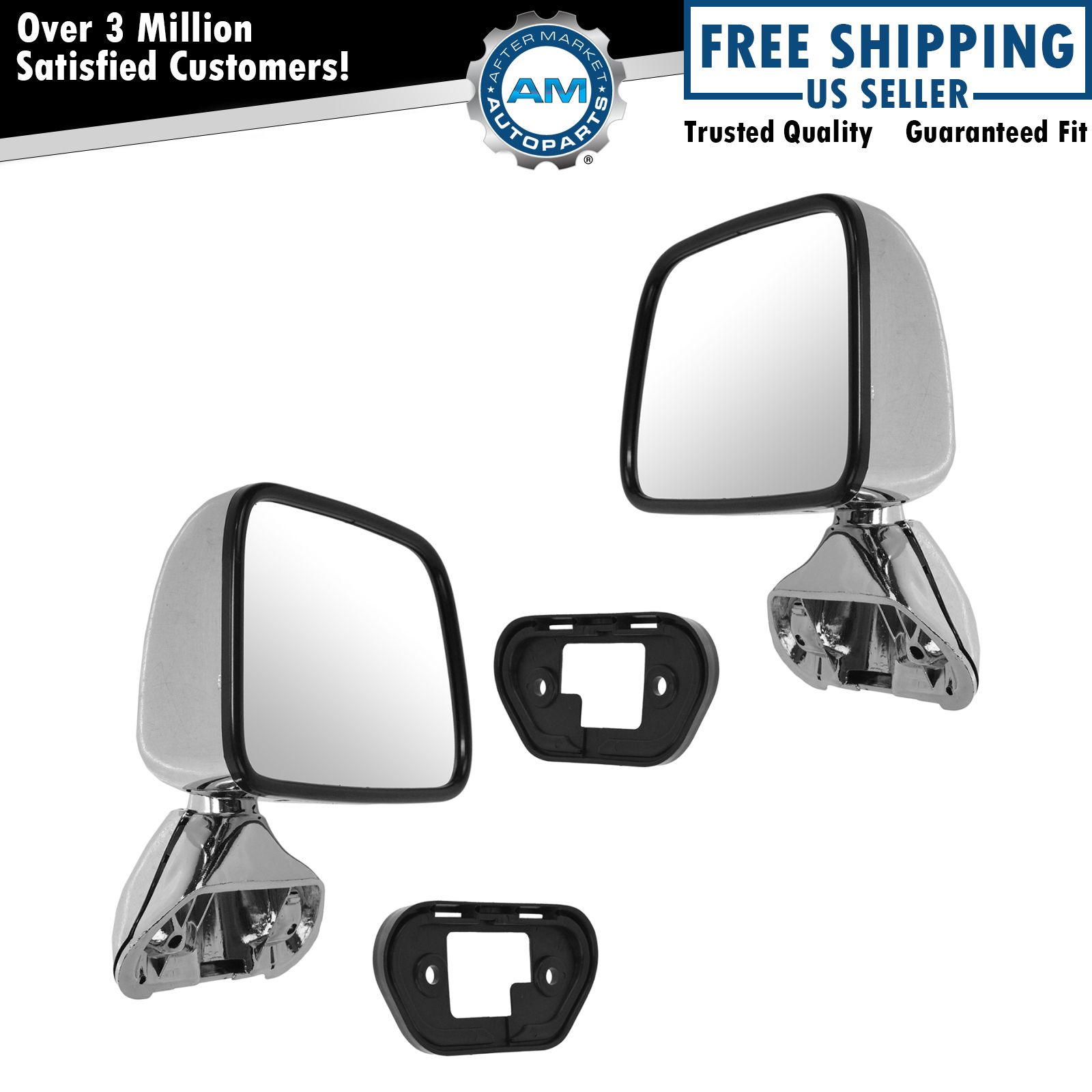Manual Side View Mirrors Chrome Pair Set for 8788 Toyota Pickup Truck 4Runner eBay