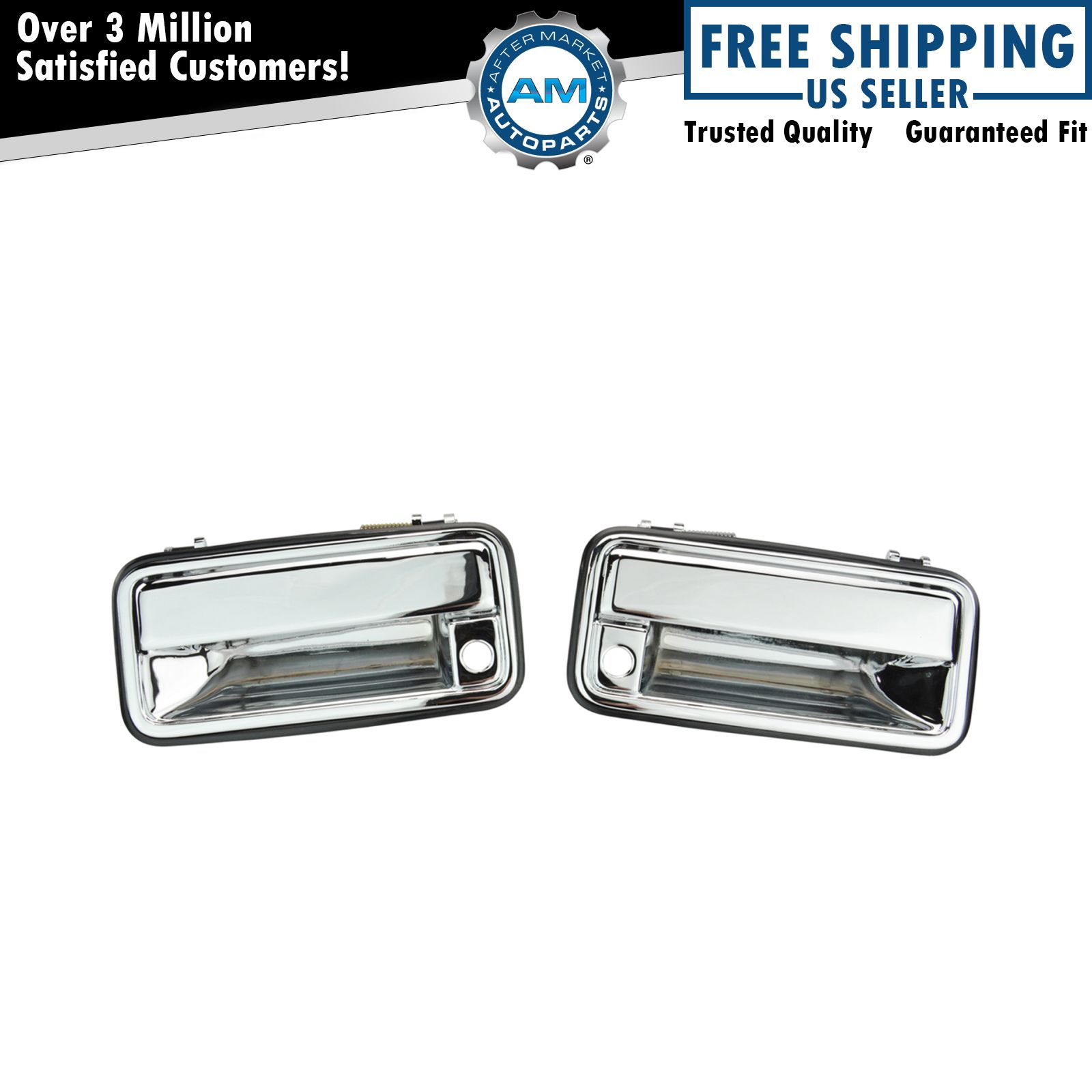 Chrome Outer Exterior Outside Door Handle Pair Set for 95-00 Chevy GMC C/K Truck