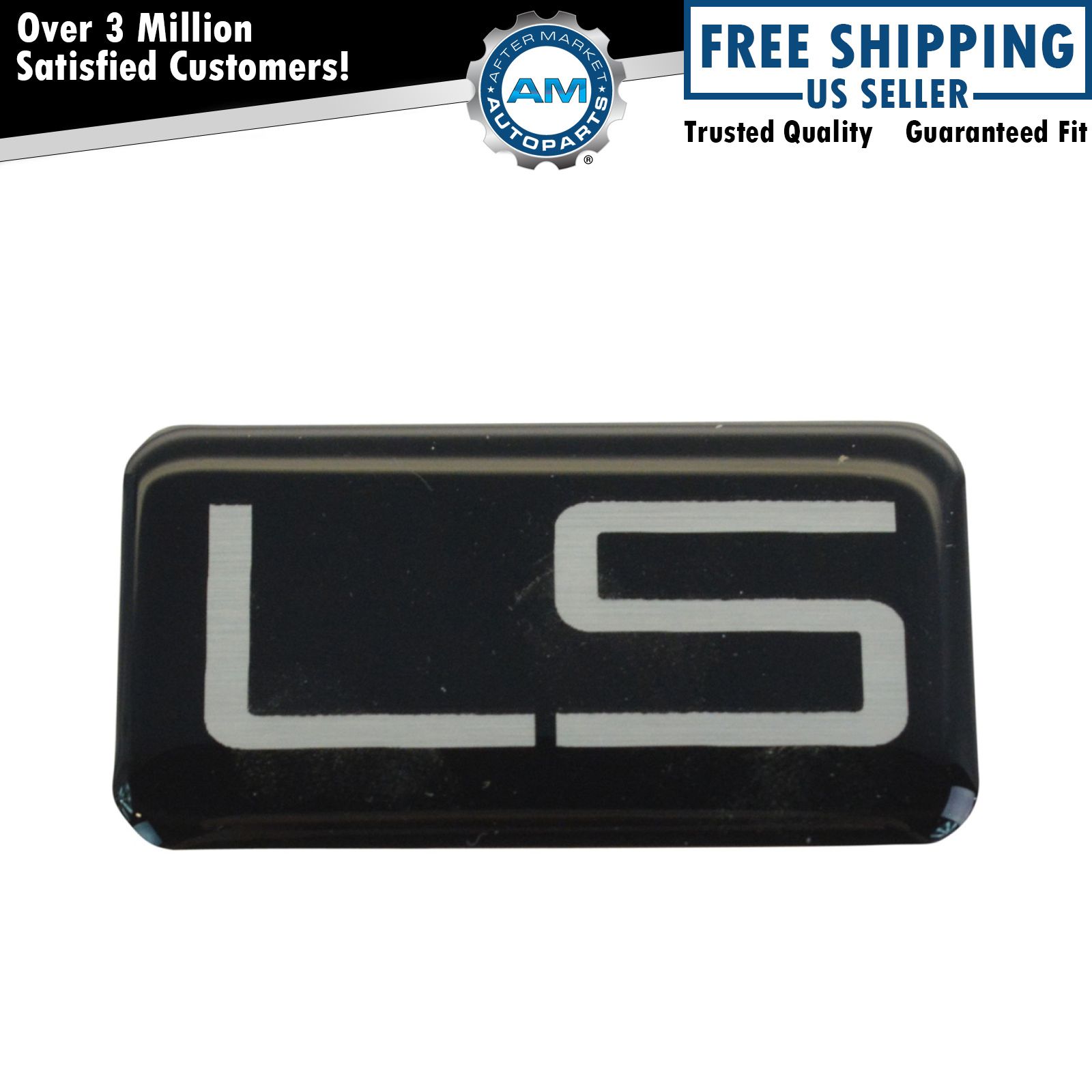 OEM 15678961 LS Nameplate Emblem Black & Silver for Chevy Pickup Truck SUV New