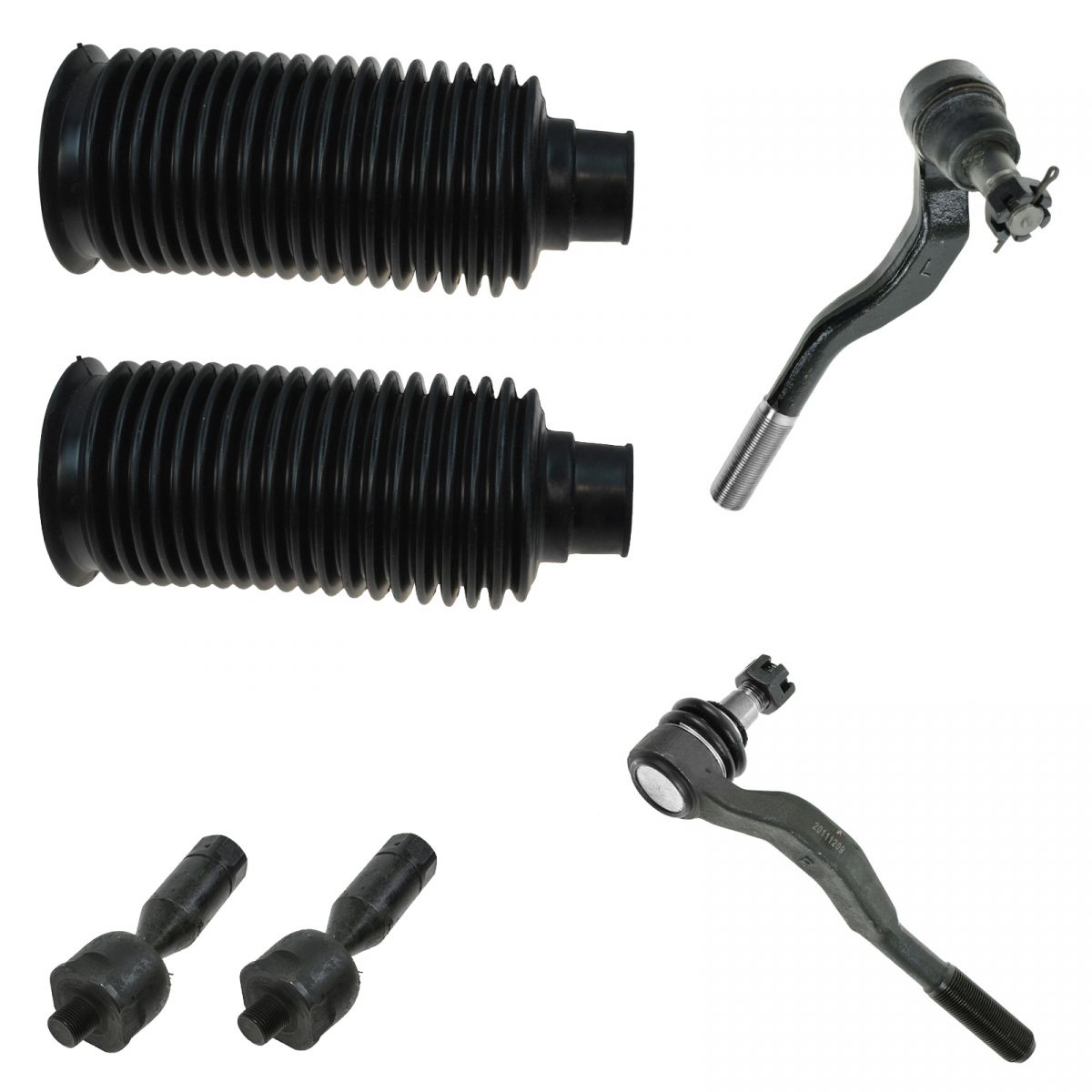 Inner & Outer Tie Rod Ends w/ Rack Boot Bellows LH RH Set of 6 for 95