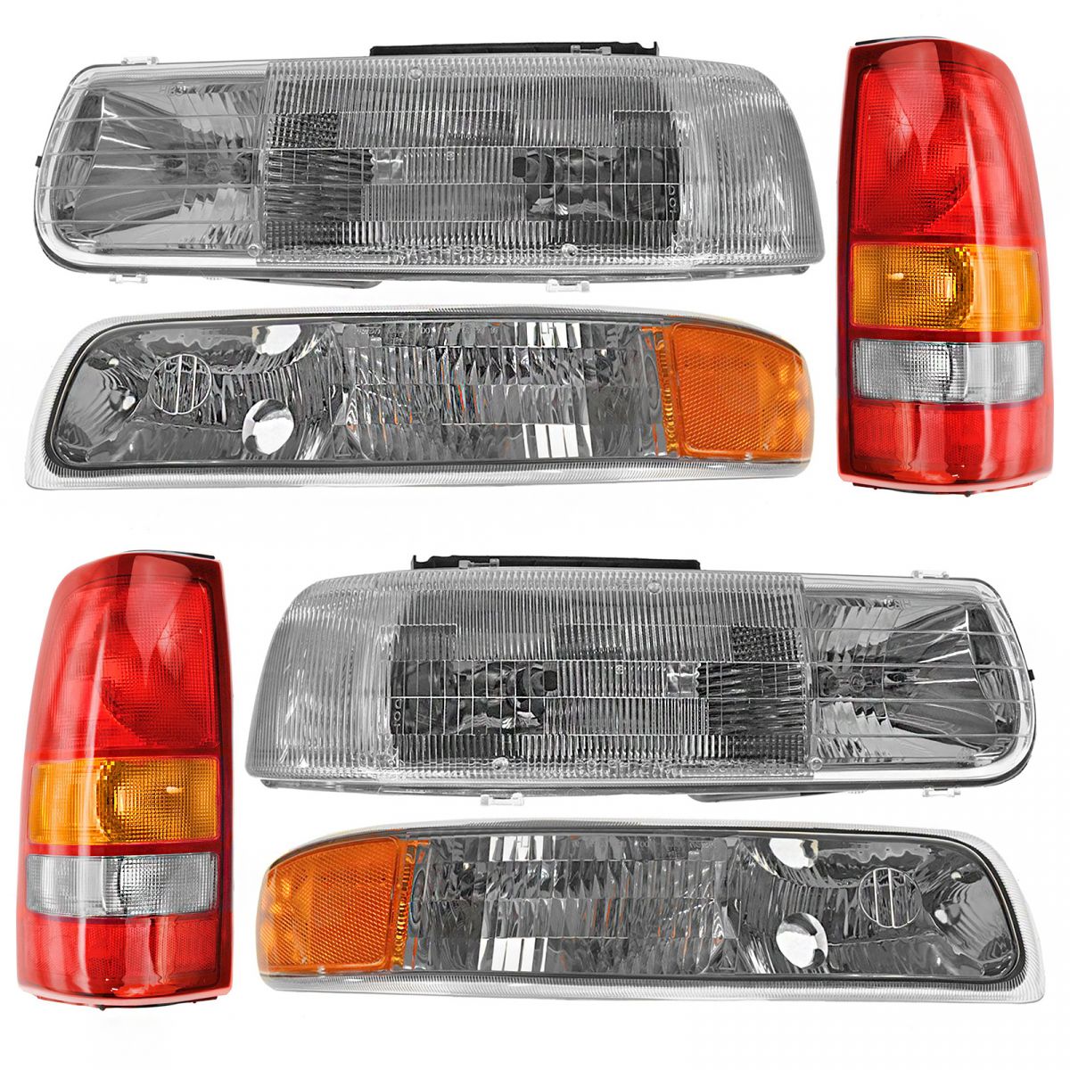 Headlight Parking Light Tail Lamp Kit Set of 6 for 99-02 Chevy