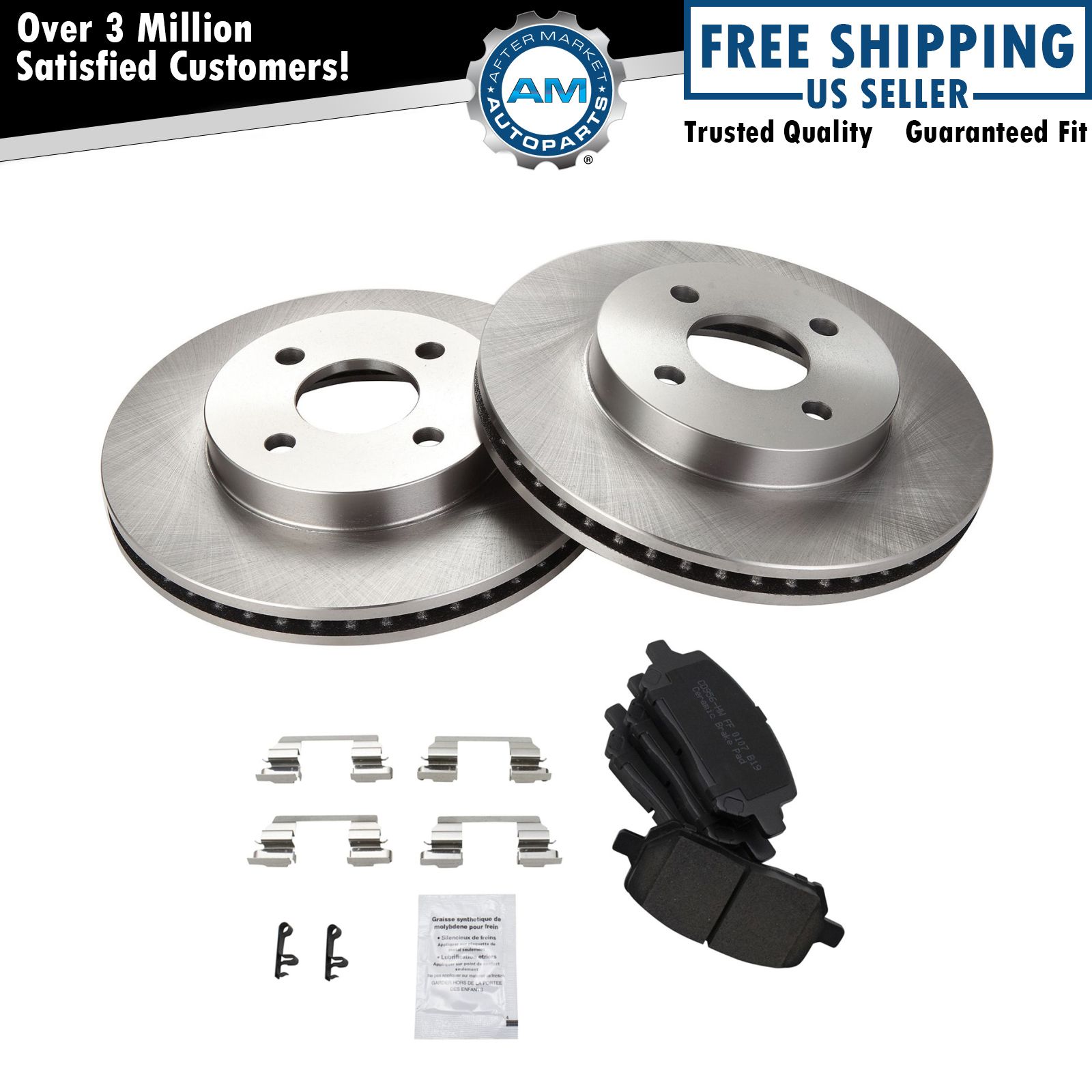 Front Ceramic Brake Pad & Disc Rotor Kit for Chevy Cobalt G5