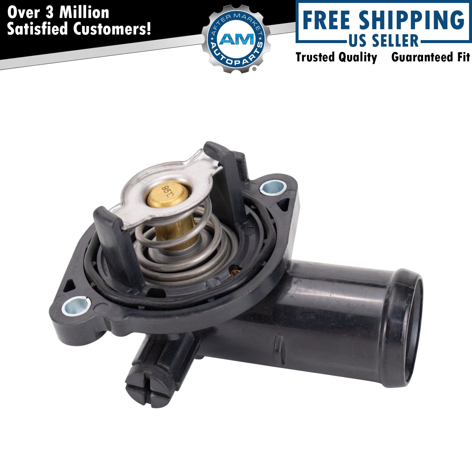 Thermostat with Housing Fits 2011-2022 Chrysler Dodge Jeep Ram Volkswagen