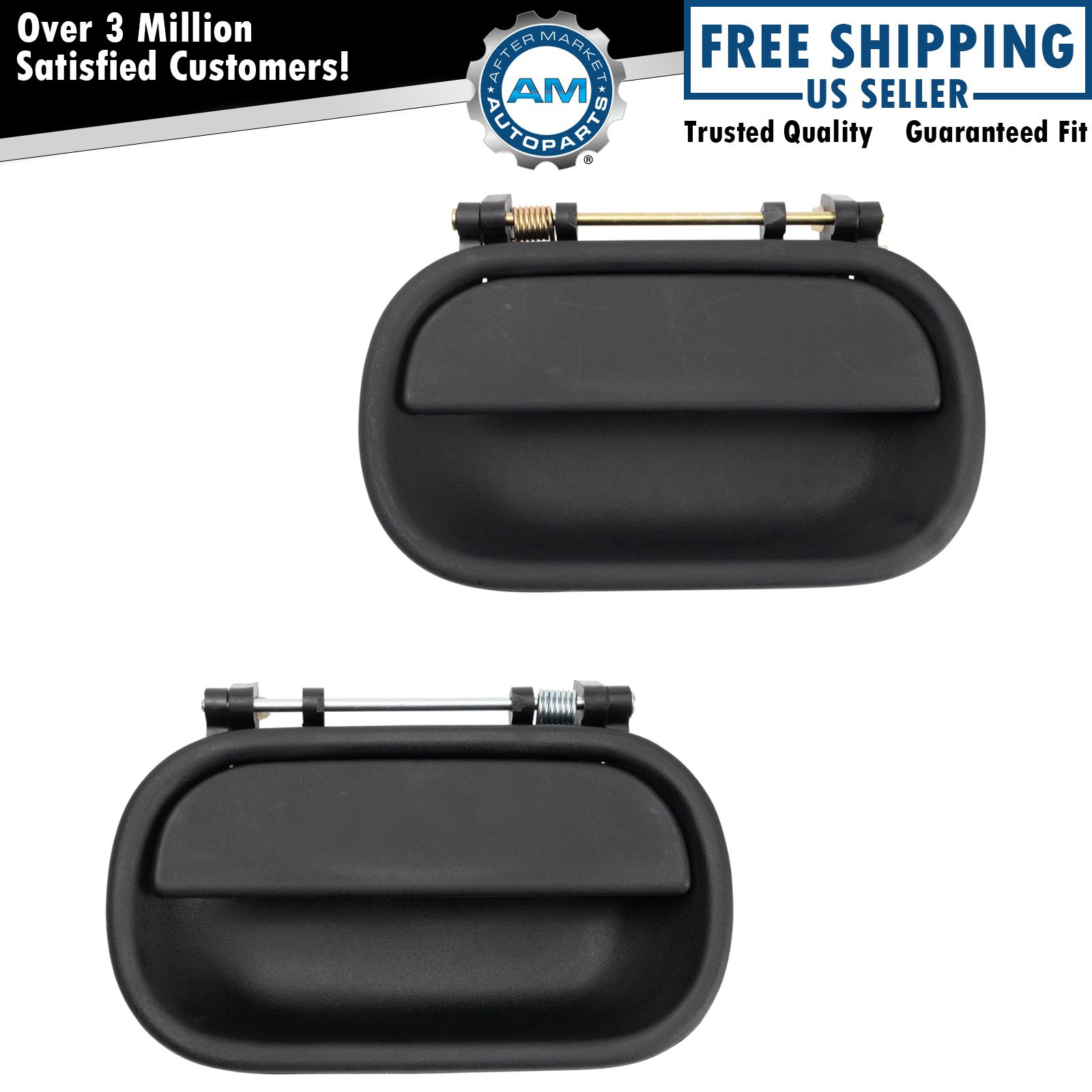 Exterior Door Handle Pair Black LH RH Sides for Chevrolet GMC Isuzu