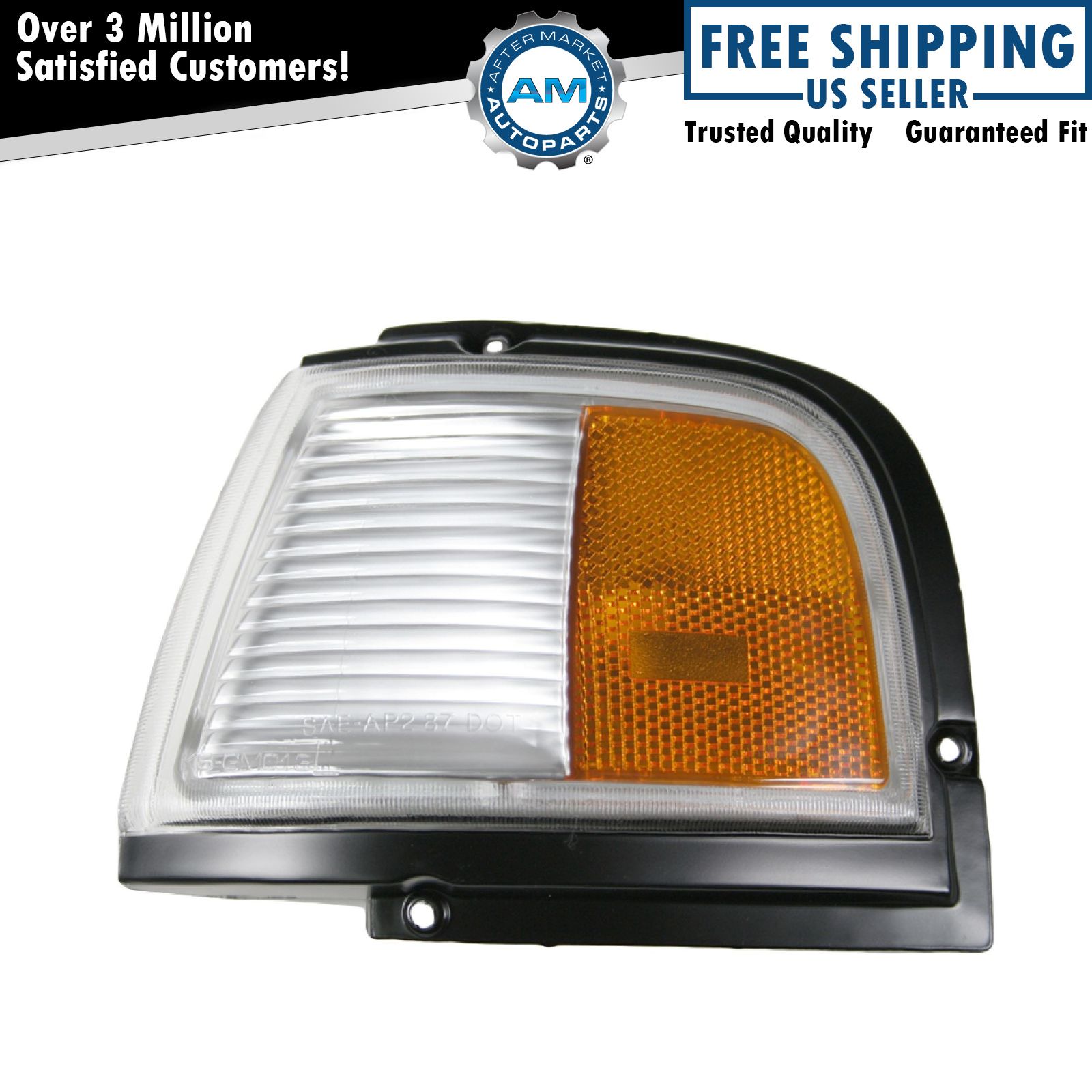 Turn Signal Light w/ Black Trim Left Driver Side for 87-96 Cutlass Ciera Olds