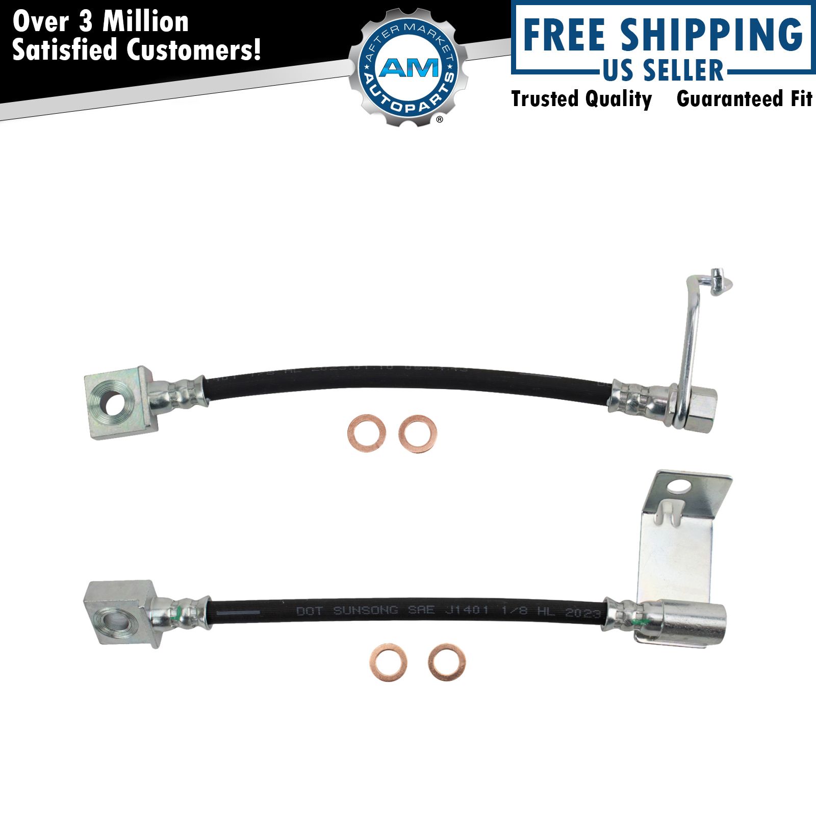 Rear Brake Hose Set Fits 2005-2010 Ford F-250 Super Duty F-350 Super Duty