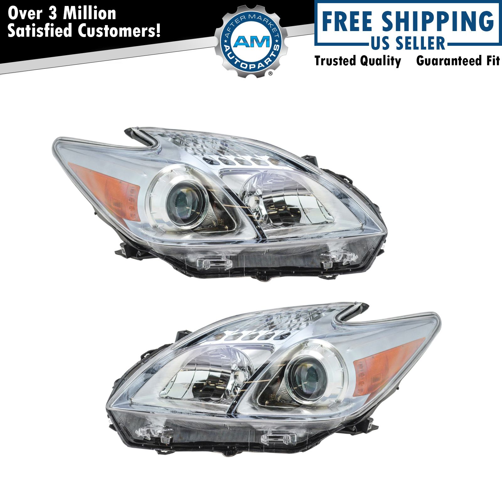 Headlight Headlamp LH Left & RH Right Pair Set for 1011 Toyota Prius