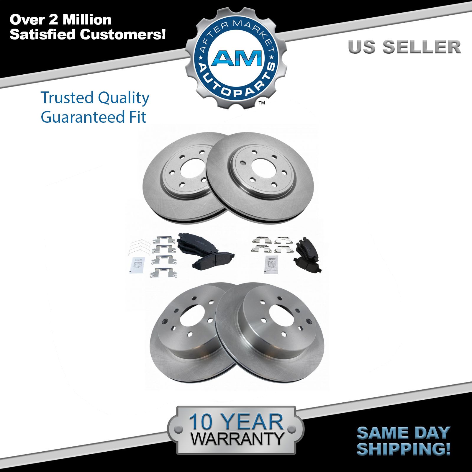 Brake Pad & Rotor Kit Ceramic Front & Rear for 0512 Nissan Pathfinder