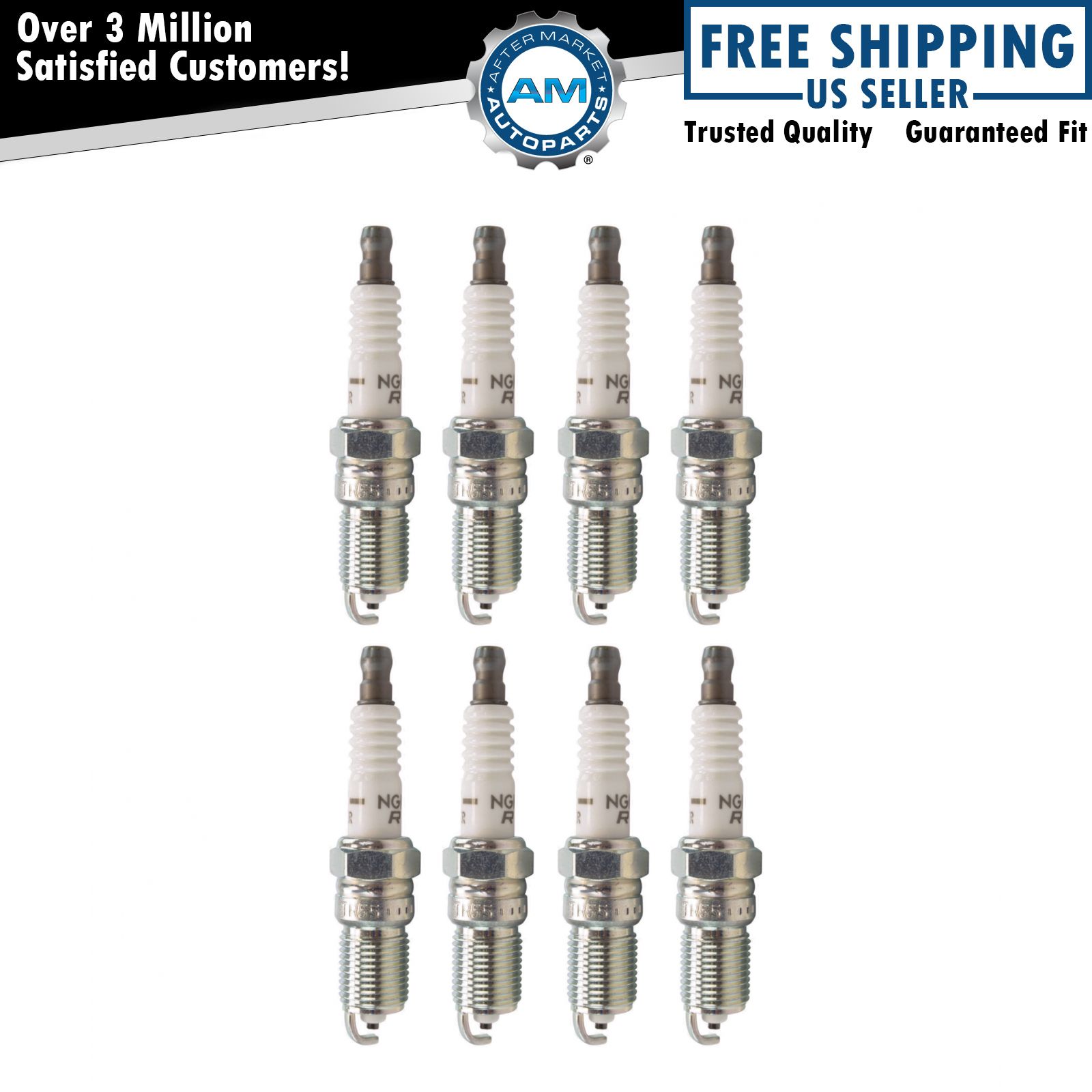NGK 3951 V-Power Premium Plugs Set of 8 for Buick Cadillac Chevy GMC Ford Mazda