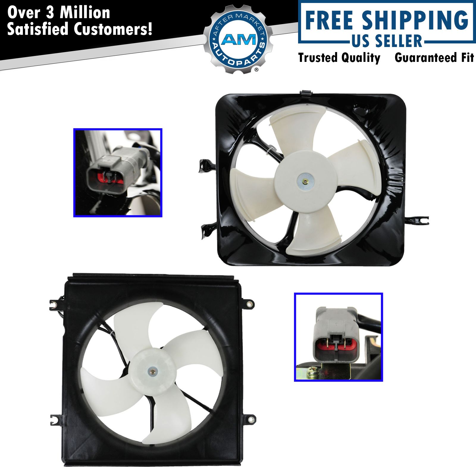 Radiator AC Condenser Cooling Fan Assembly Pair Set for Honda CRV CRV eBay