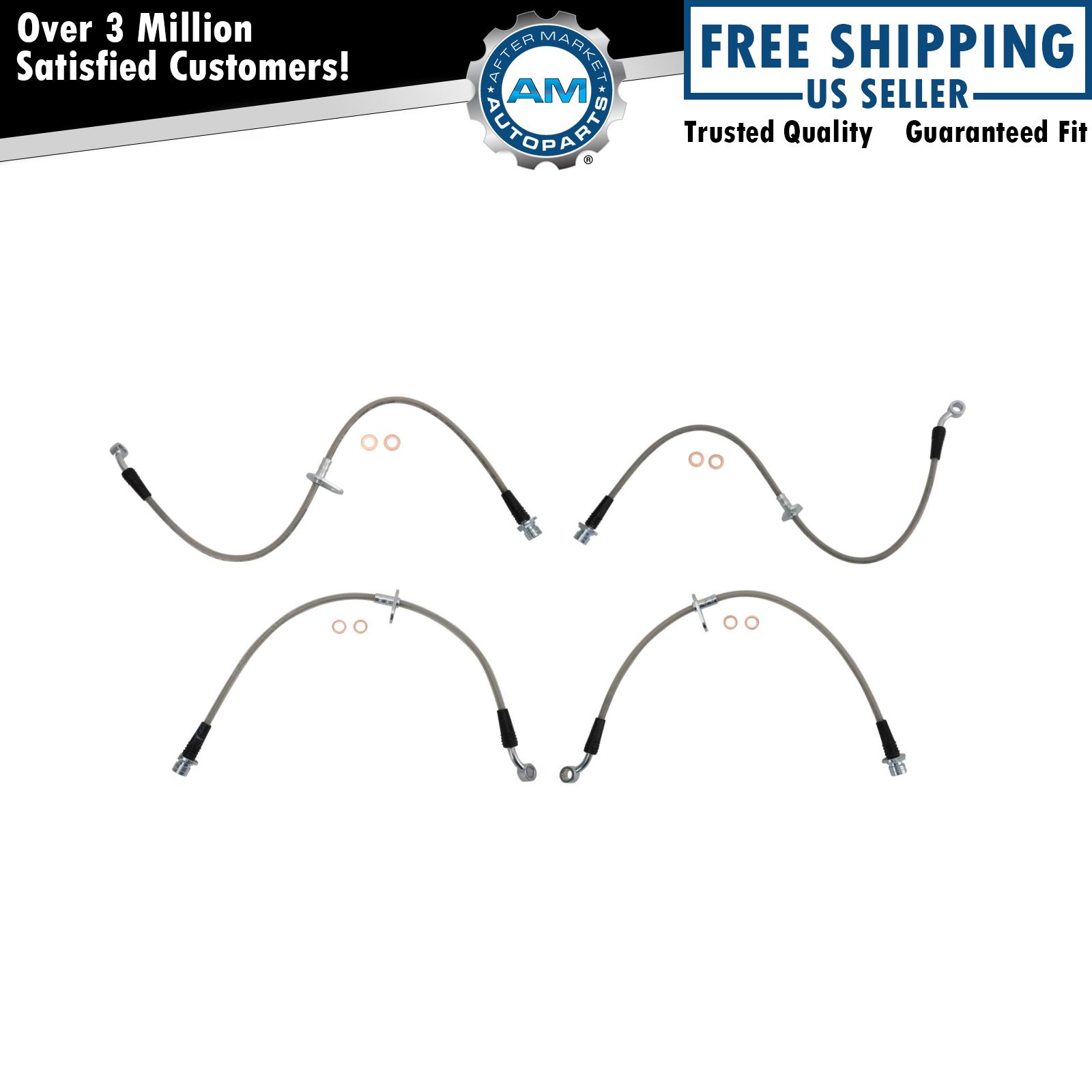 Stainless Steel Brake Hose Set Fits 2003-2011 Honda Element