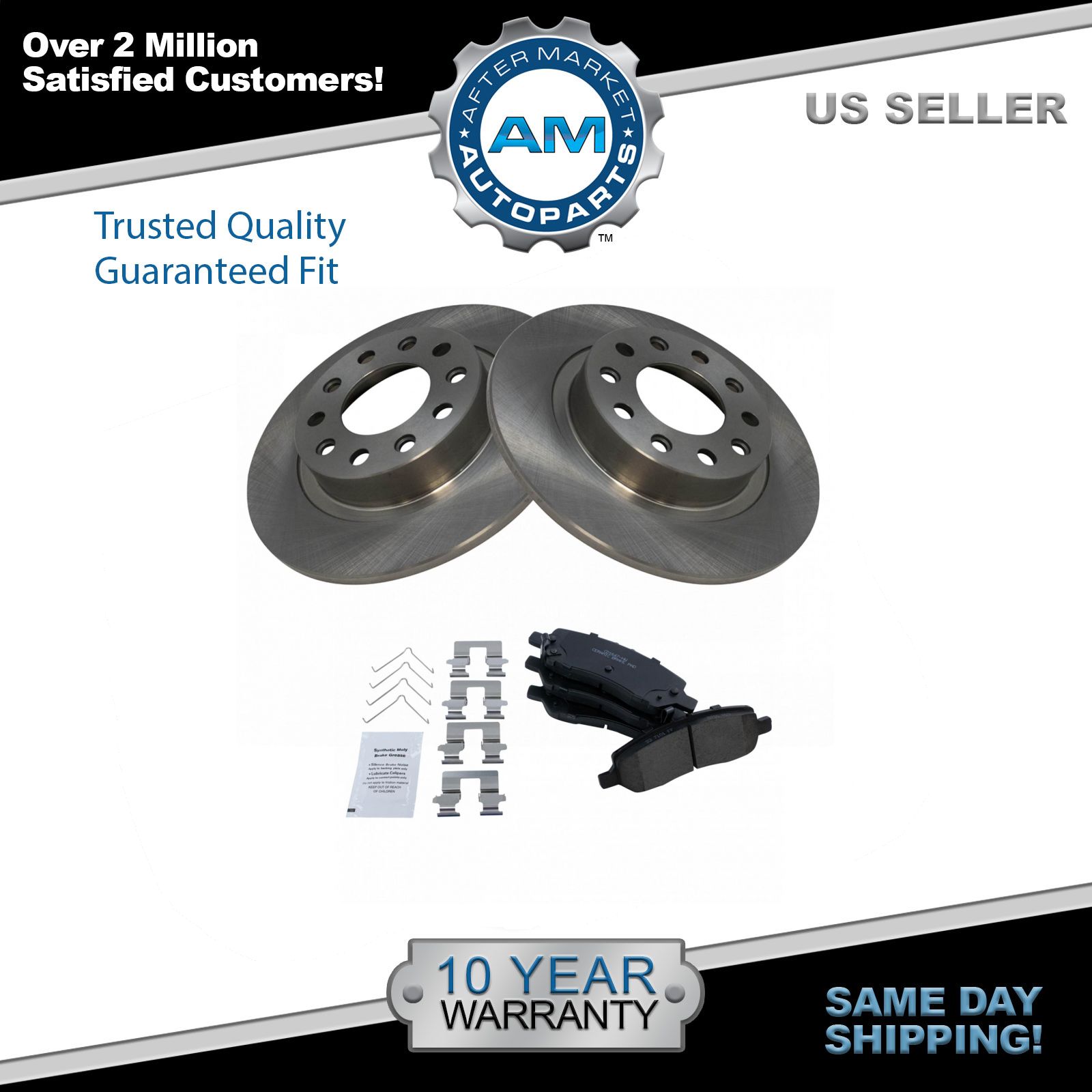 Rear Premium Posi Ceramic Disc Brake Pad & Rotor Kit for Dodge Dart New
