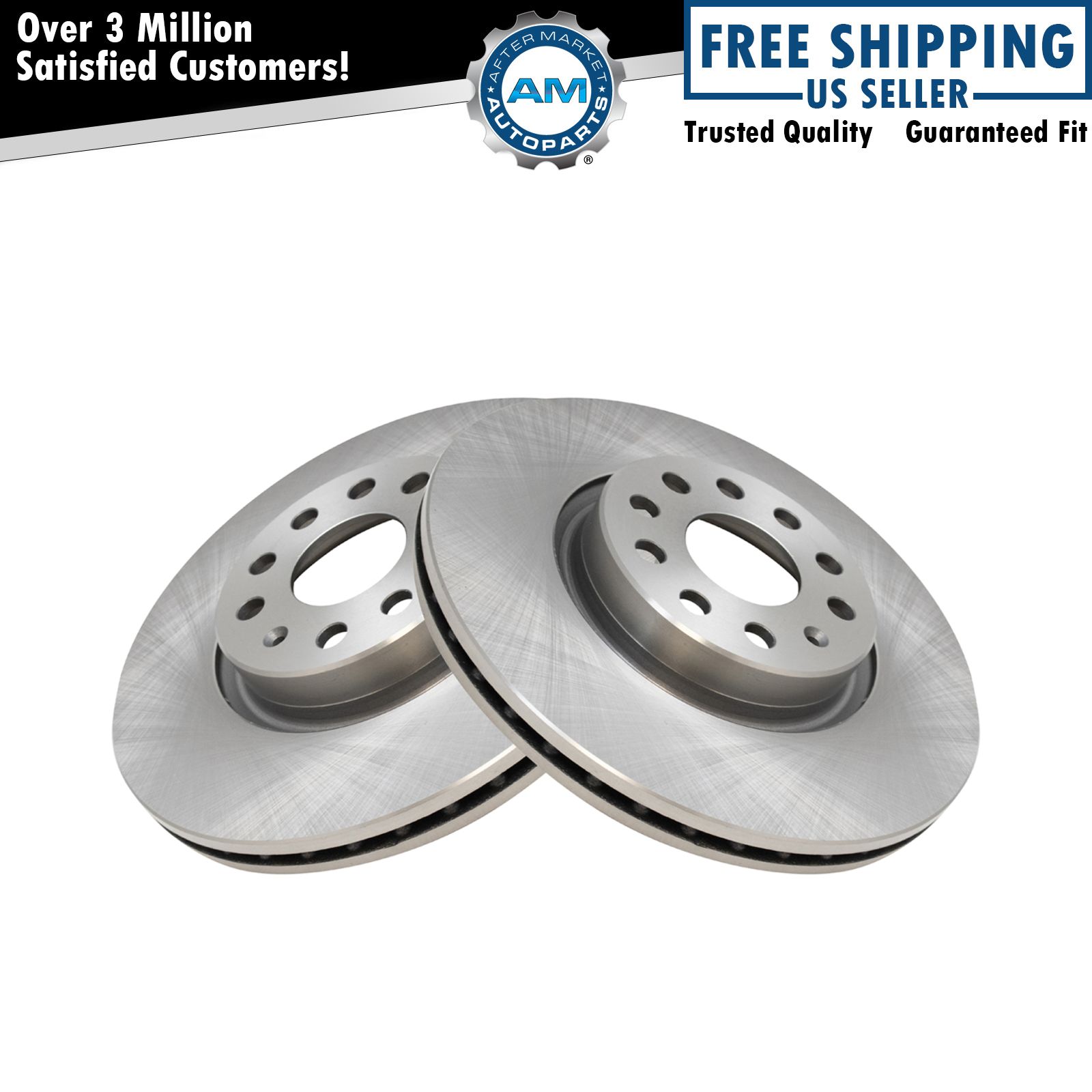 Front Disc Brake Rotor Pair for Audi A3 TT VW Jetta GTI Eos CC Tiguan