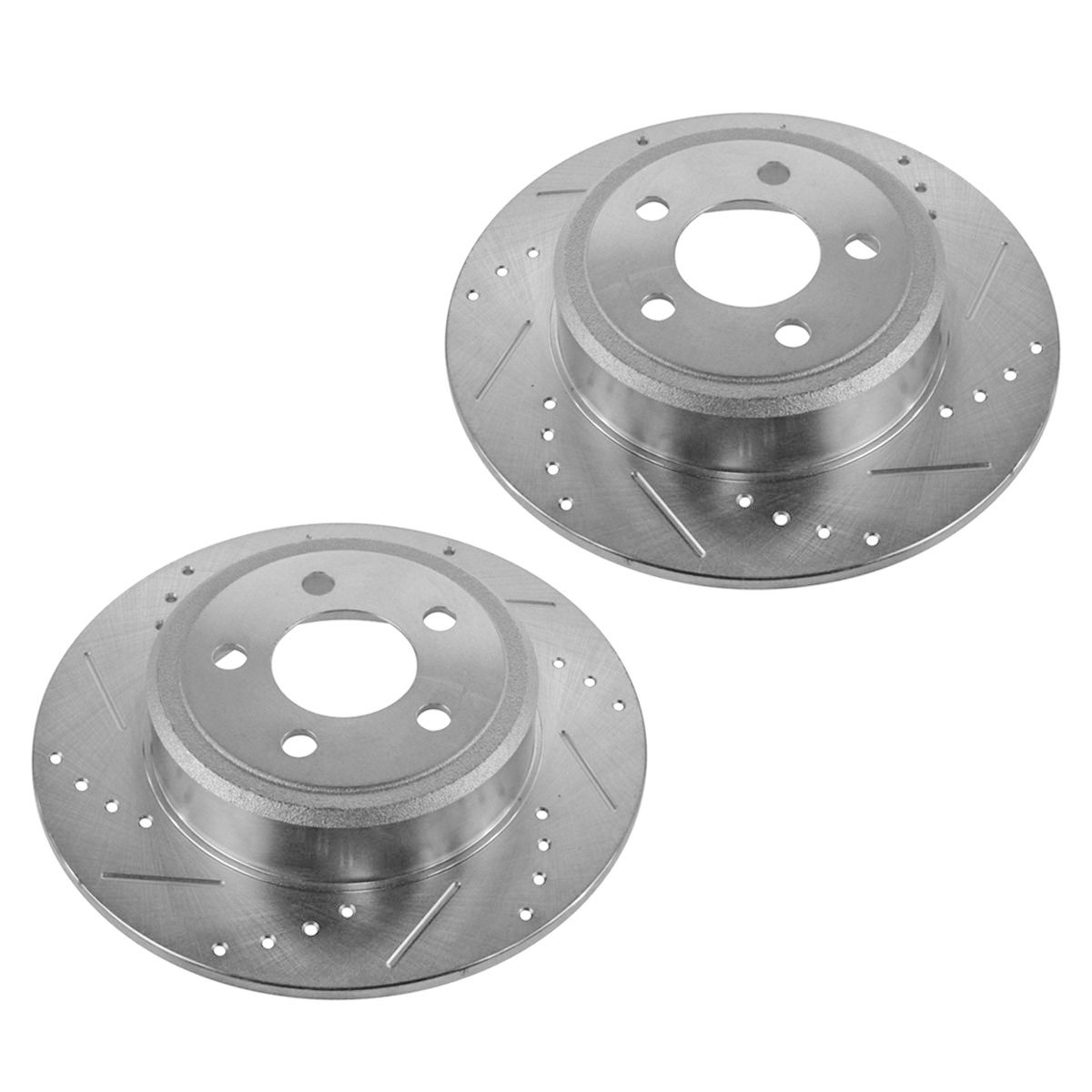 Brake Rotor Performance Cross Drilled & Slotted Zinc Coated Rear Pair