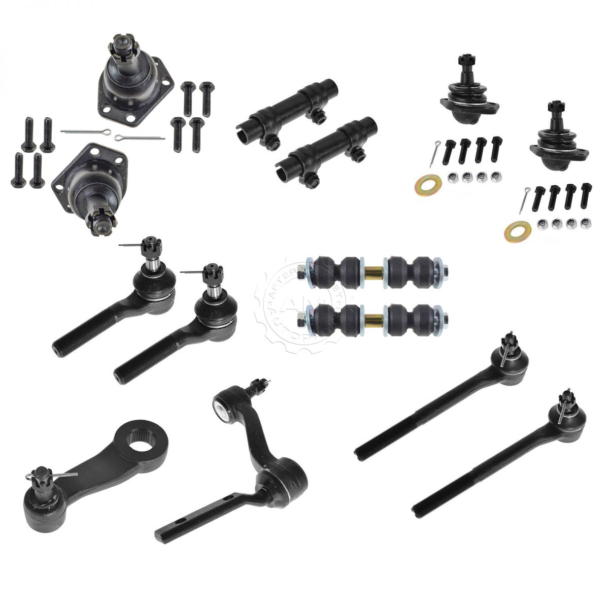 Inner /& Outer Tie Rod And Pitman /& Idler Arm 4WD Only PartsW 10 Piece Suspension Kit Upper /& Lower Ball Joints