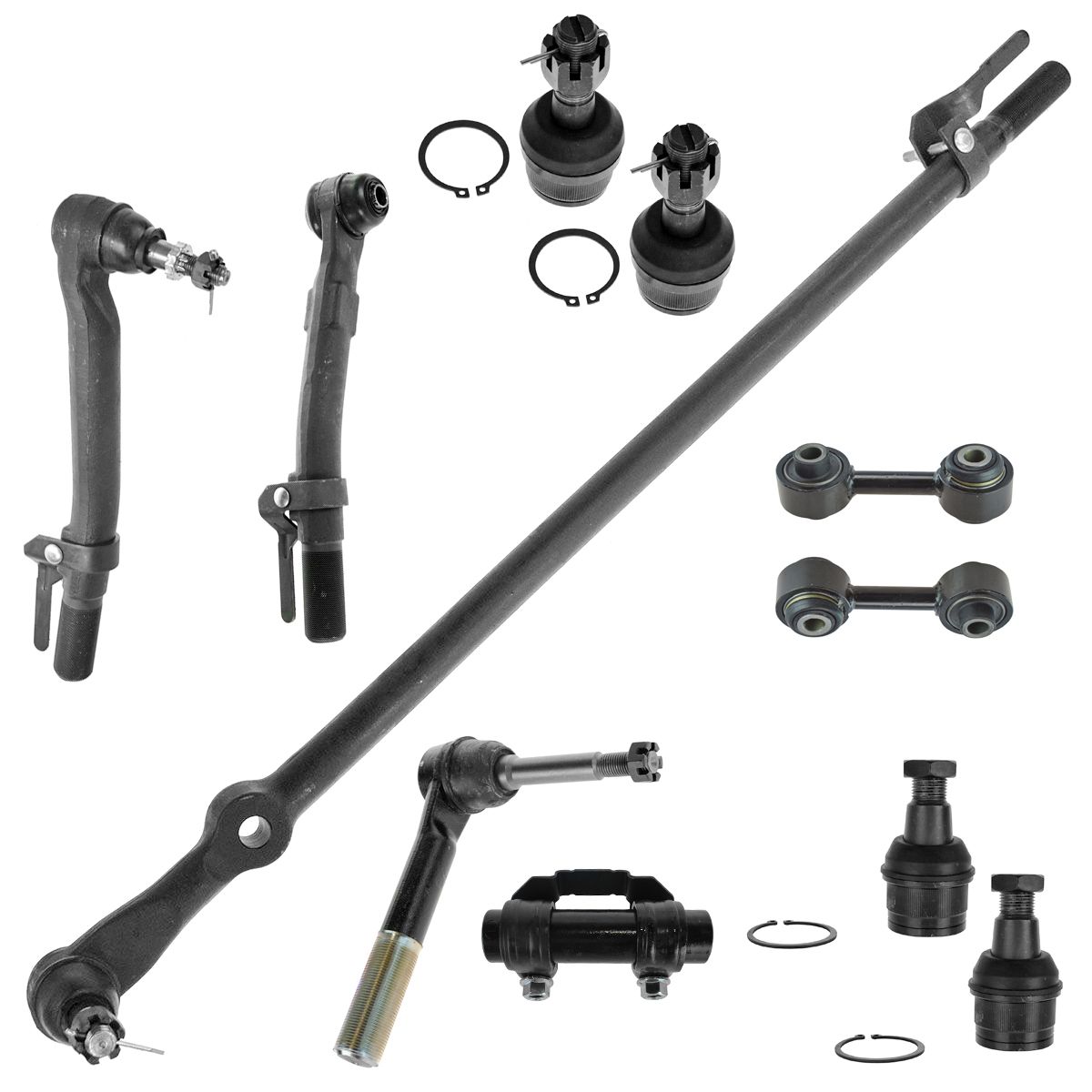 11 Piece Kit Tie Rod End Drag Link Ball Joint Sway Bar Link for Super