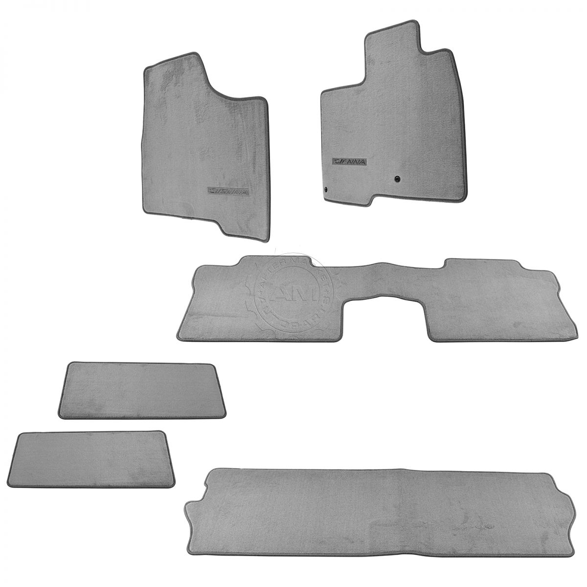 OEM Carpet Floor Mat Stone Gray Kit Set of 6 for Toyota Sienna Van 7