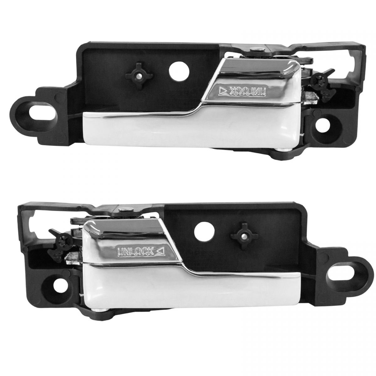 Premium Metal Upgrade Inside Interior Door Handle Chrome Rear Pair Set