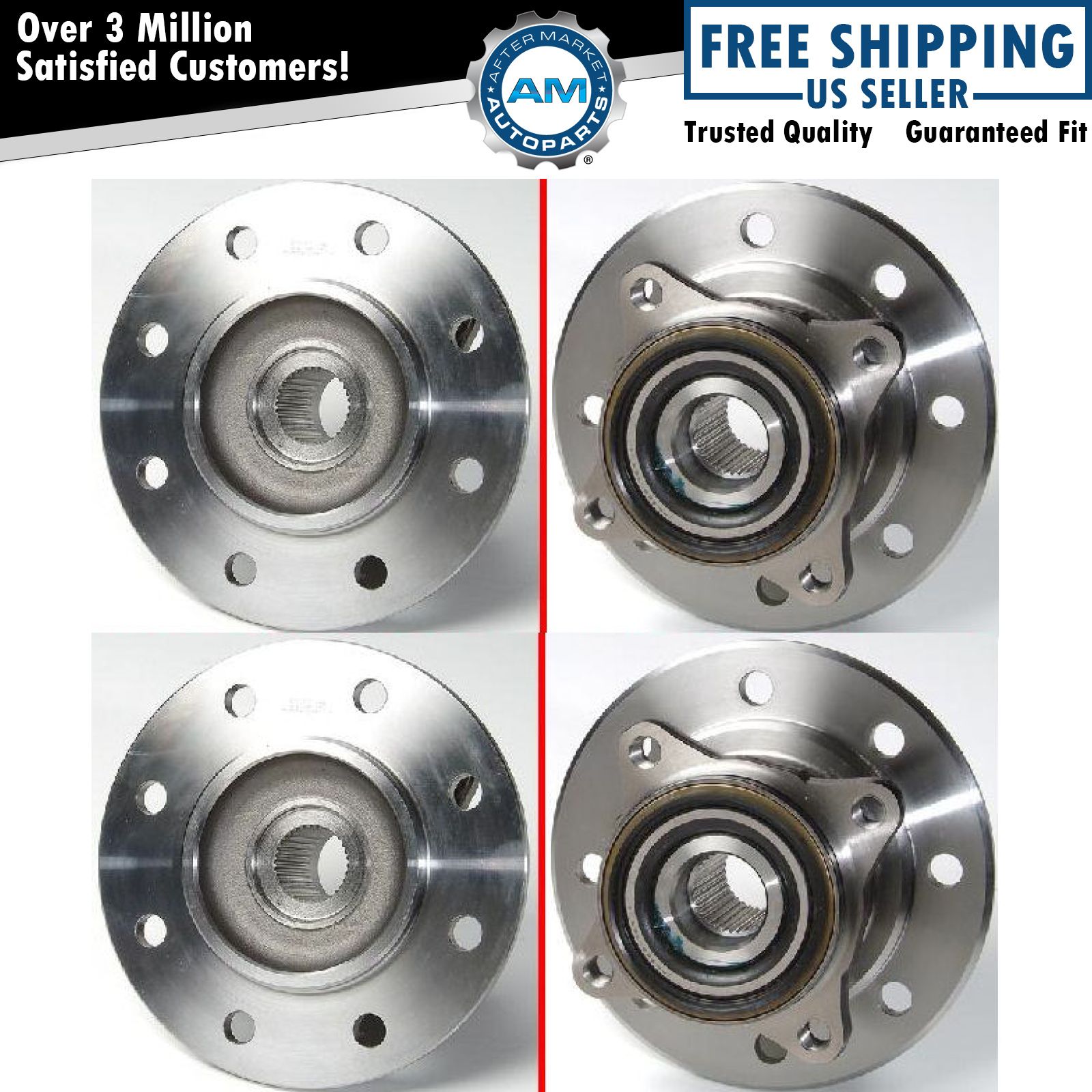 Front Wheel Hub & Bearing Pair Set for Chevy GMC Suburban Pickup Truck 4WD