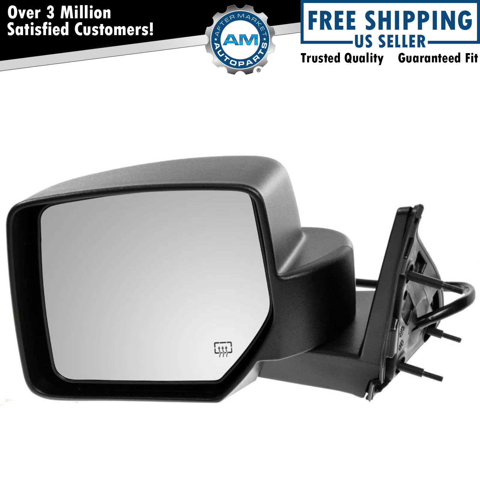 Driver Side Power Mirror For 2007-2011 Dodge Nitro – Heated, Textured Black, Direct Fit