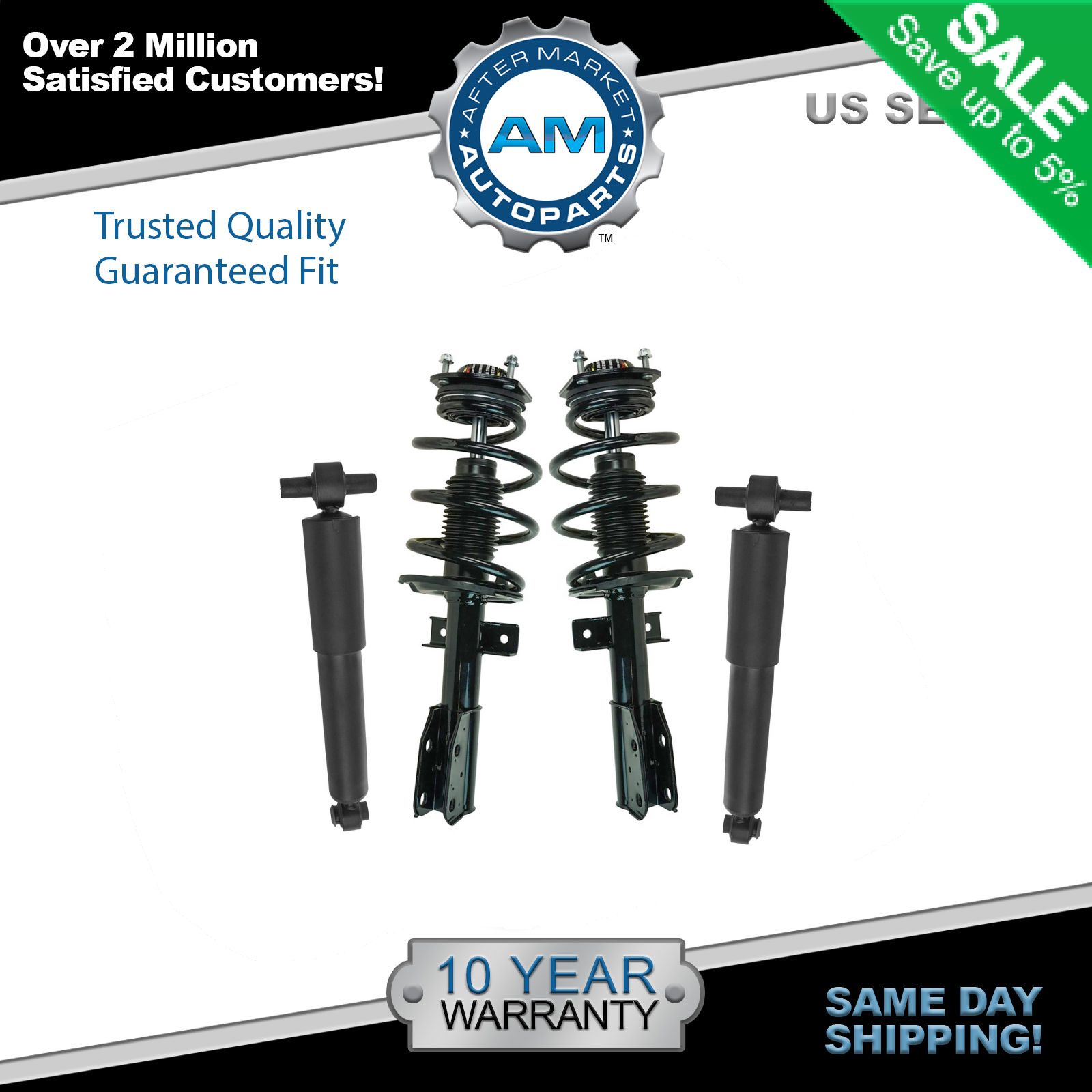 Set 2 Front Complete Struts & 2 Rear Shocks 4pc Fits GMC Acadia Chevy