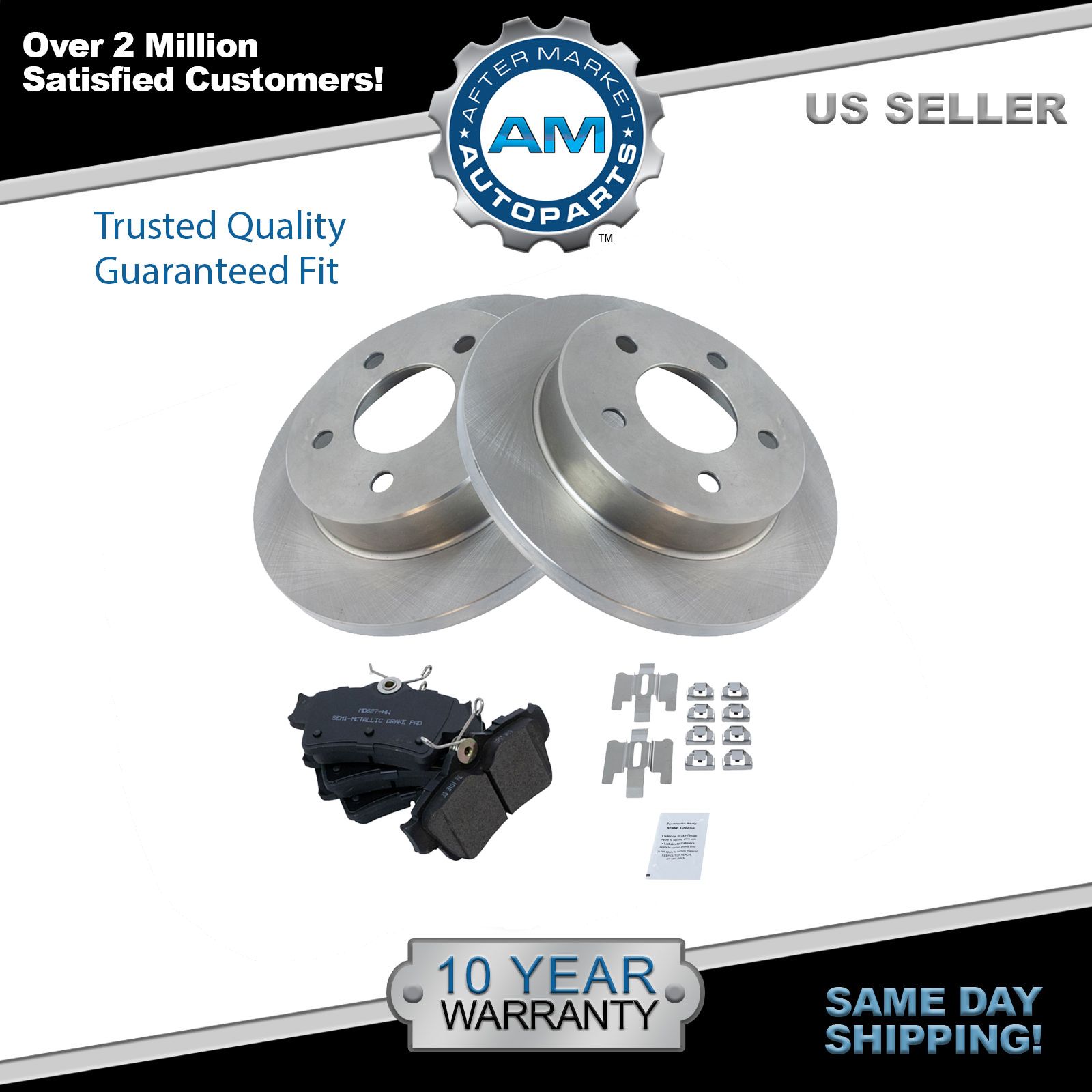 Rear Rotors w//Metallic Pad OE Brakes 1994-2004 Mustang Base /& GT