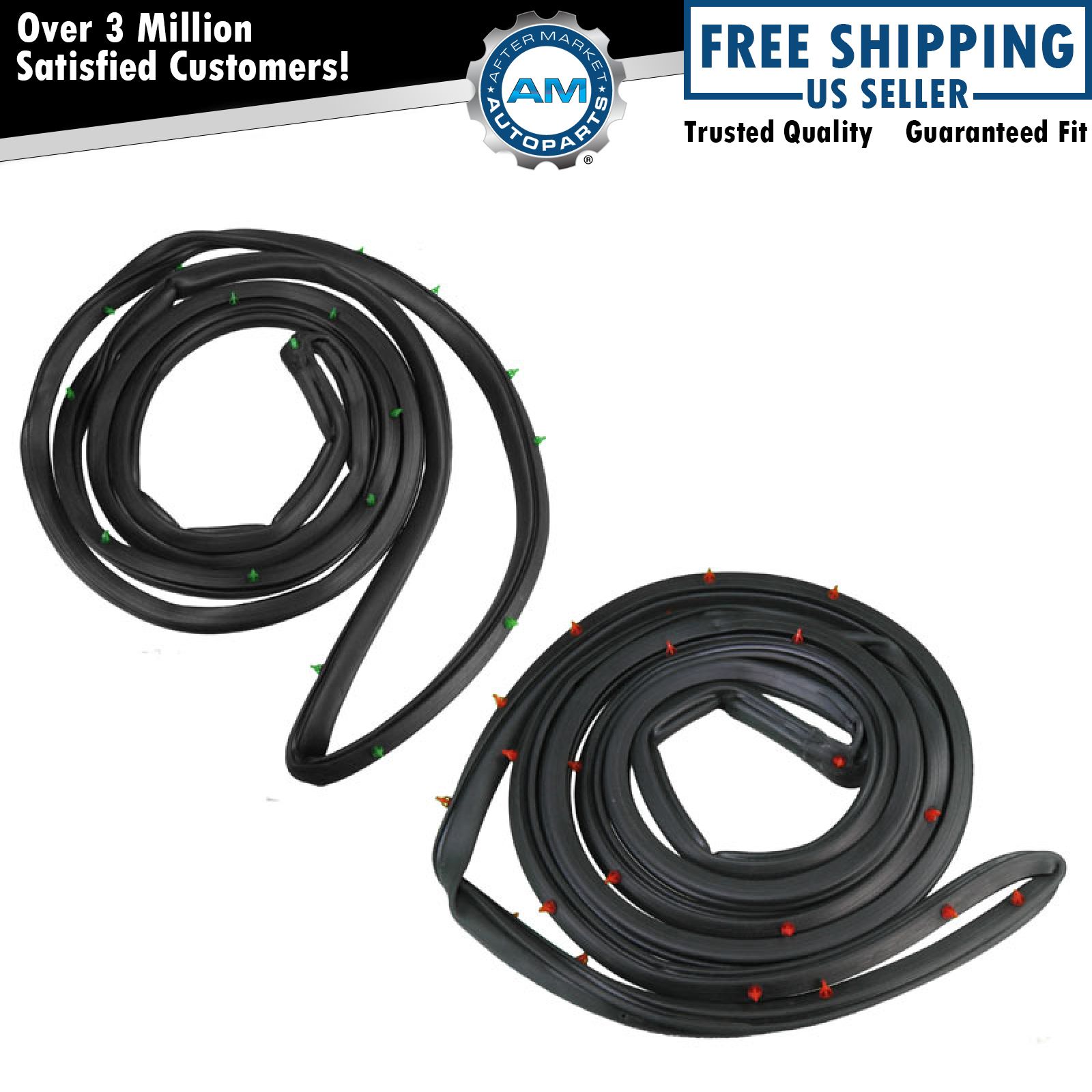 Door Weatherstrip Seal Pair Set of 2 for 9295 Honda Civic Hatchback or
