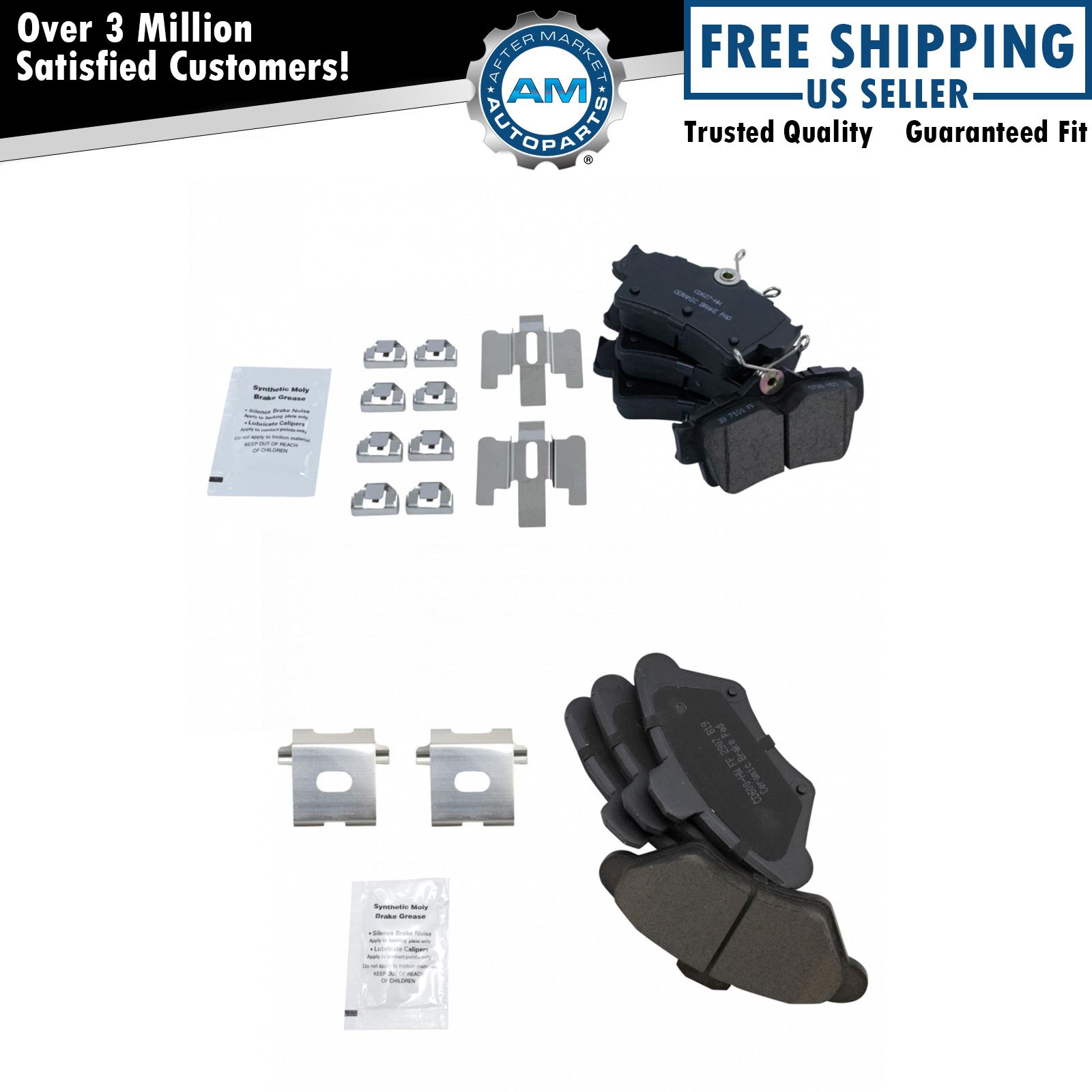 Front & Rear Ceramic Disc Brake Pad Kit for 1994-1998 Ford Mustang New