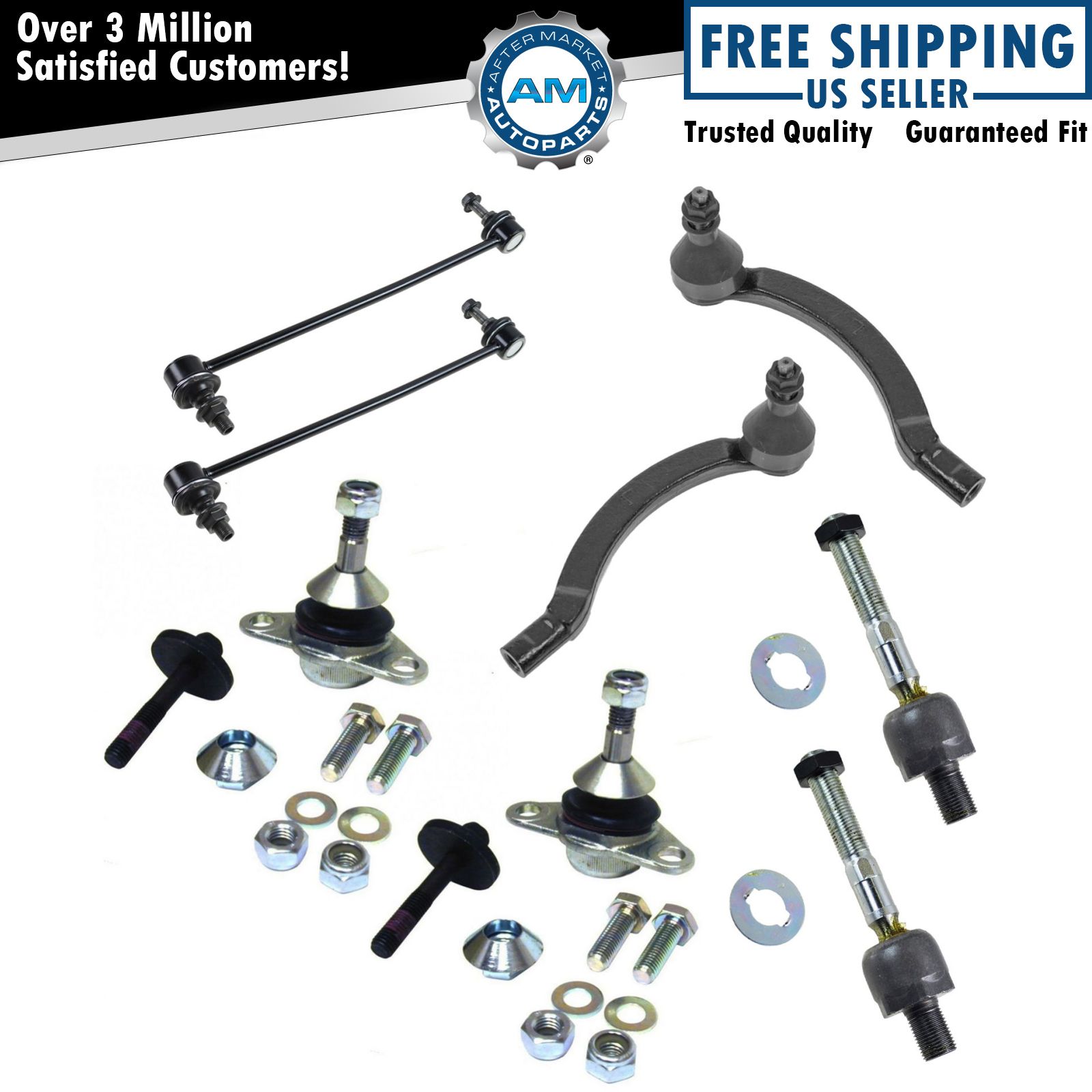 8 Piece Kit Tie Rod Ball Joint Sway Bar End Link LH RH for Volvo S60 S80 V70 New
