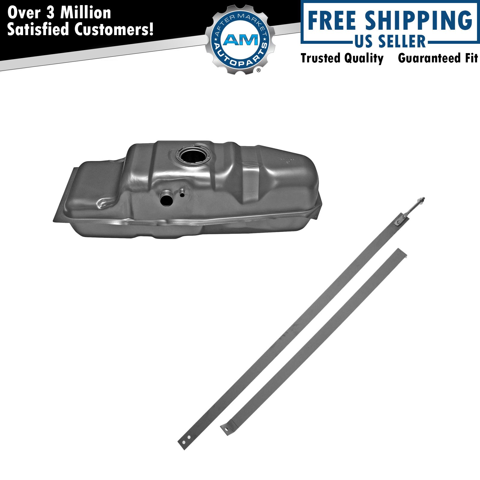 Gas Fuel Tank 18.5 Gallon with Strap Kit Set for Chevy GMC S10 Pickup Truck
