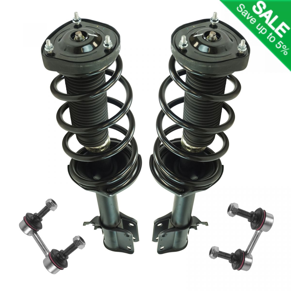 4 Piece Rear Complete Strut Assembly & Sway Bar Link Set Kit for Subaru