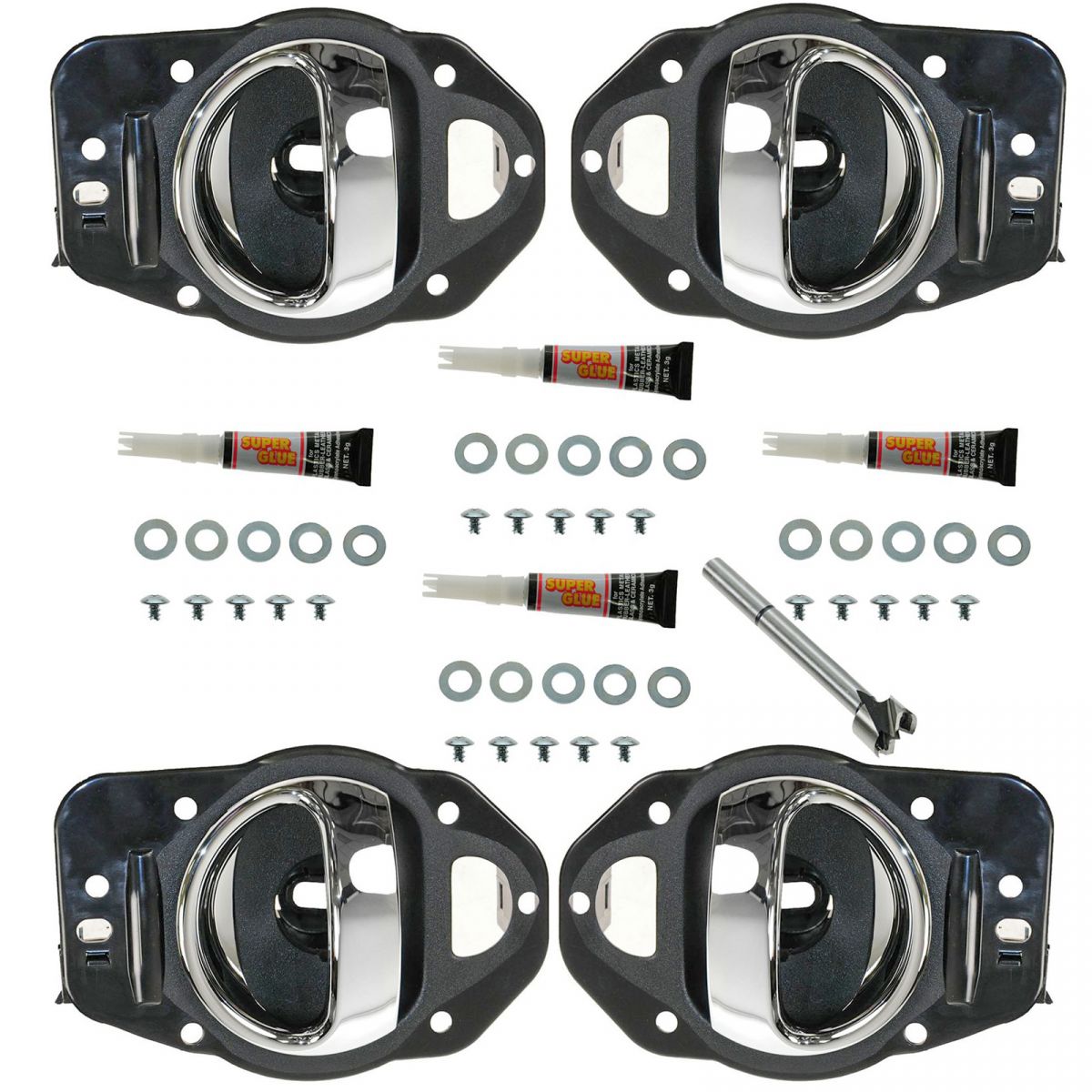 Chrome Inside Interior Door Handle Set of 4 Kit for 0611 Chevy HHR eBay