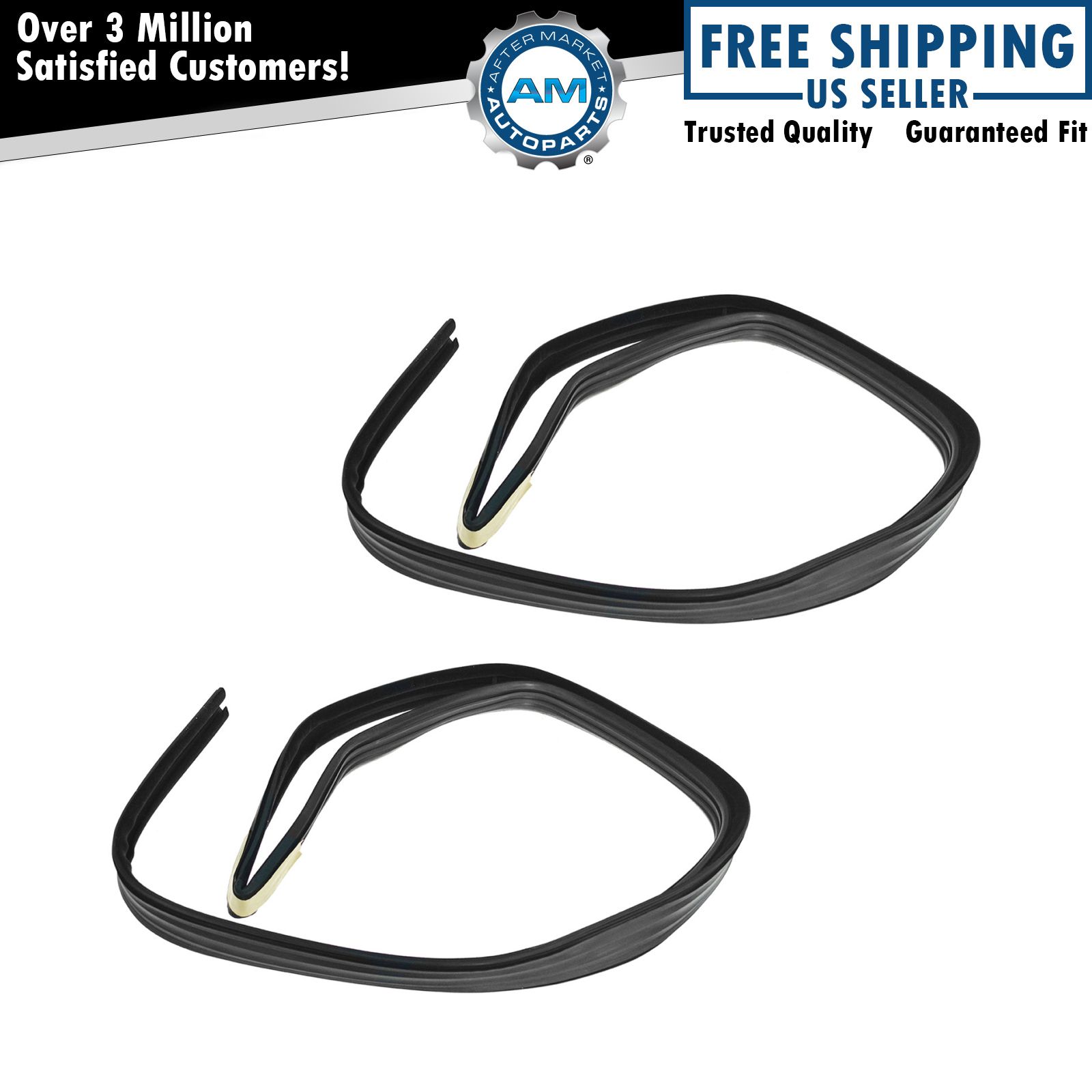 Glass Run Channel Front Door Weatherstrip Seal Pair Set of 2 for Chevy GMC New